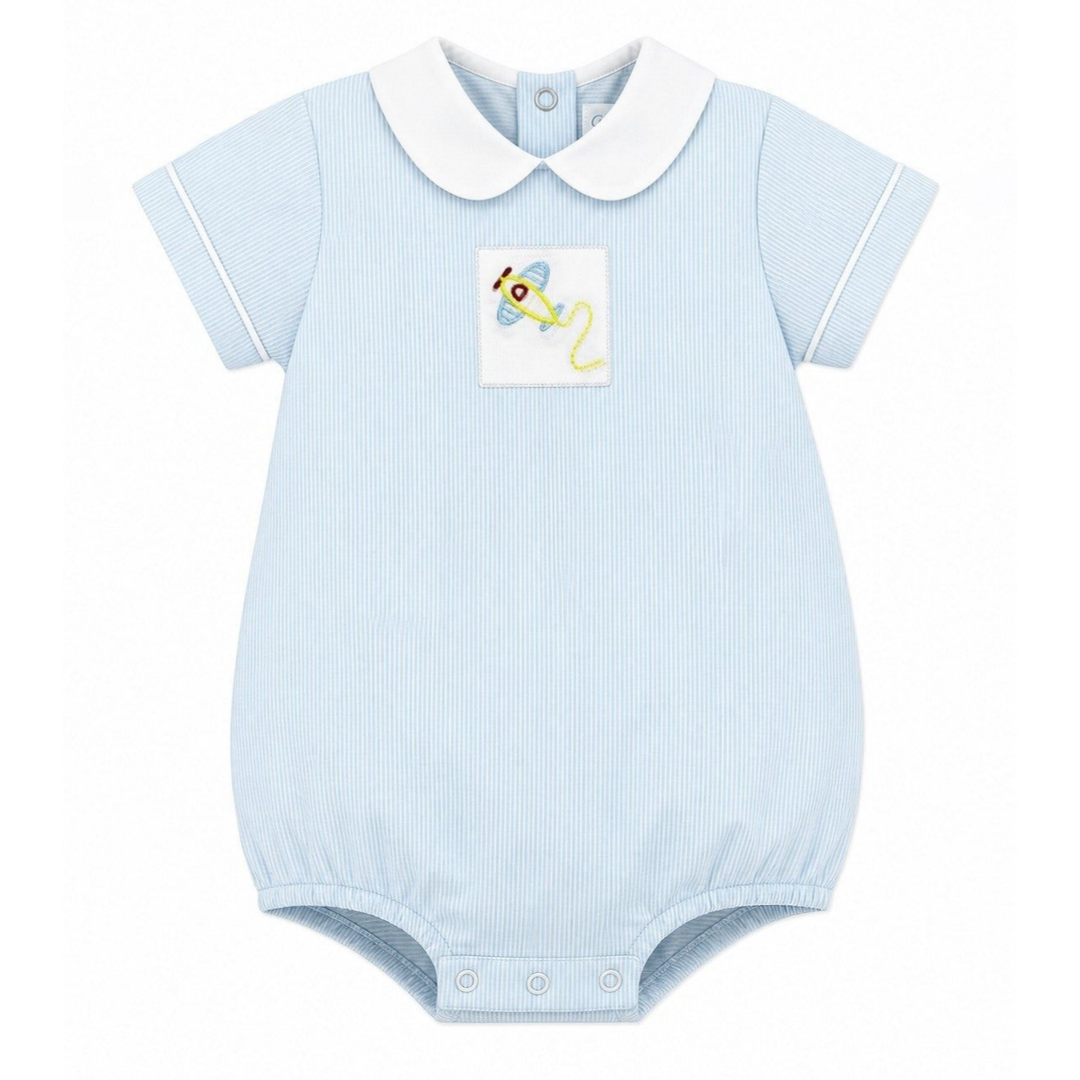 Carriage Boutique Blue Plane Bubble Romper