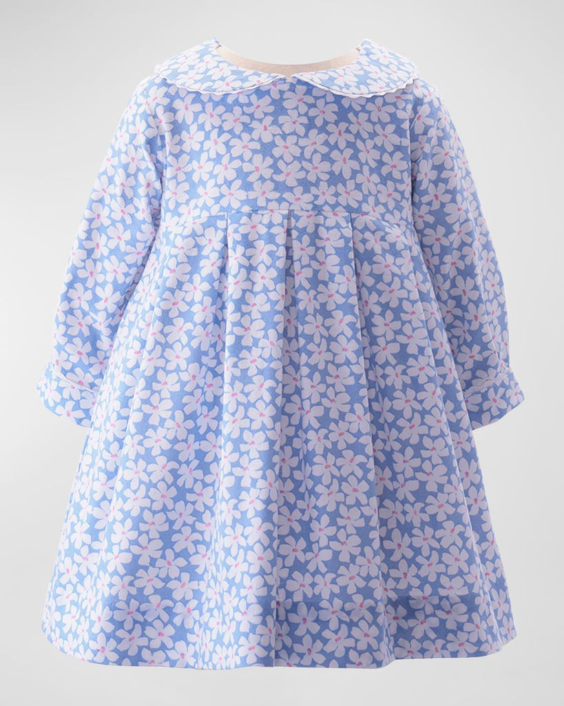 Rachel Riley Blue Daisy Frill Collar Dress - shopnurseryrhymes