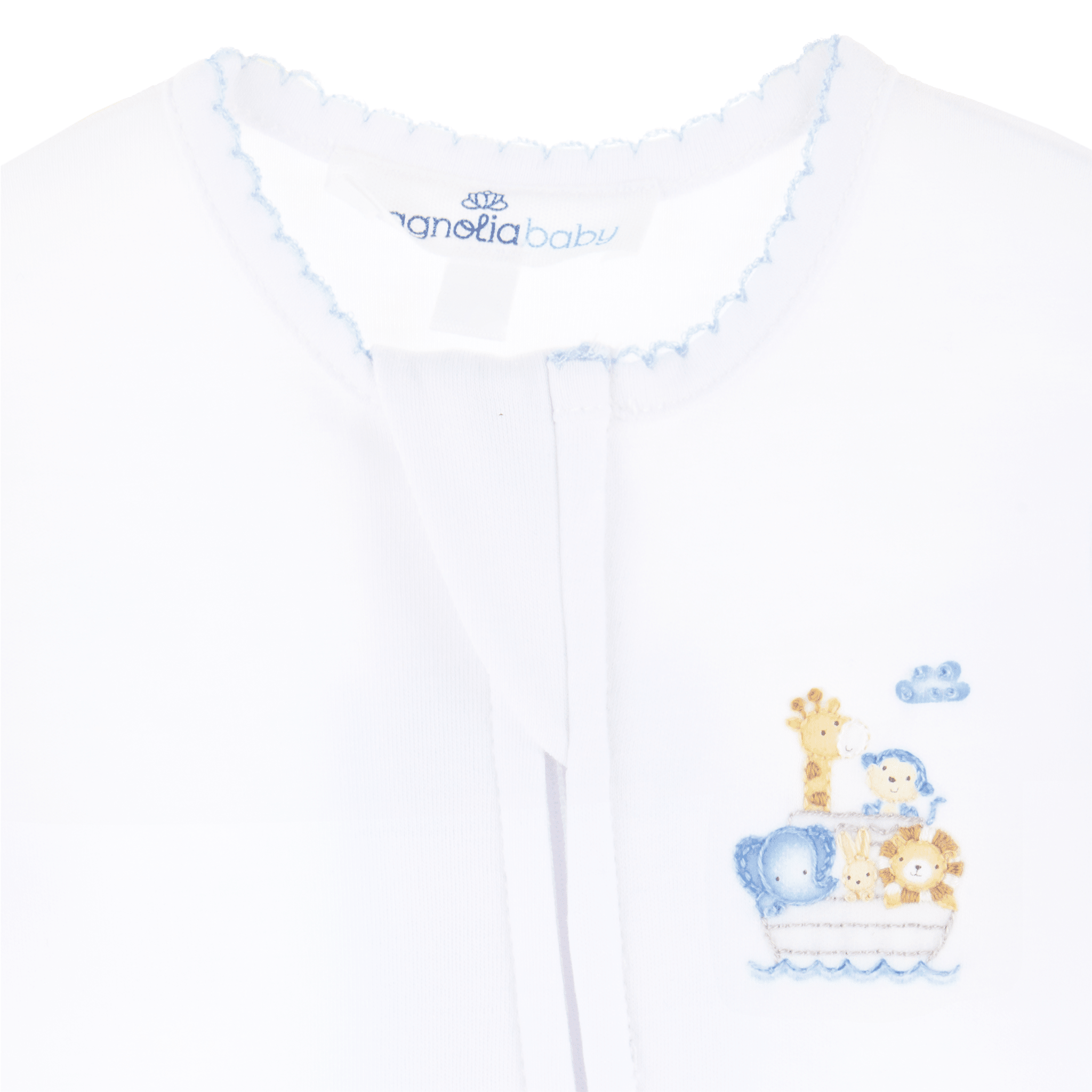 Magnolia Baby Noah's Ark Zip Footie, Light Blue