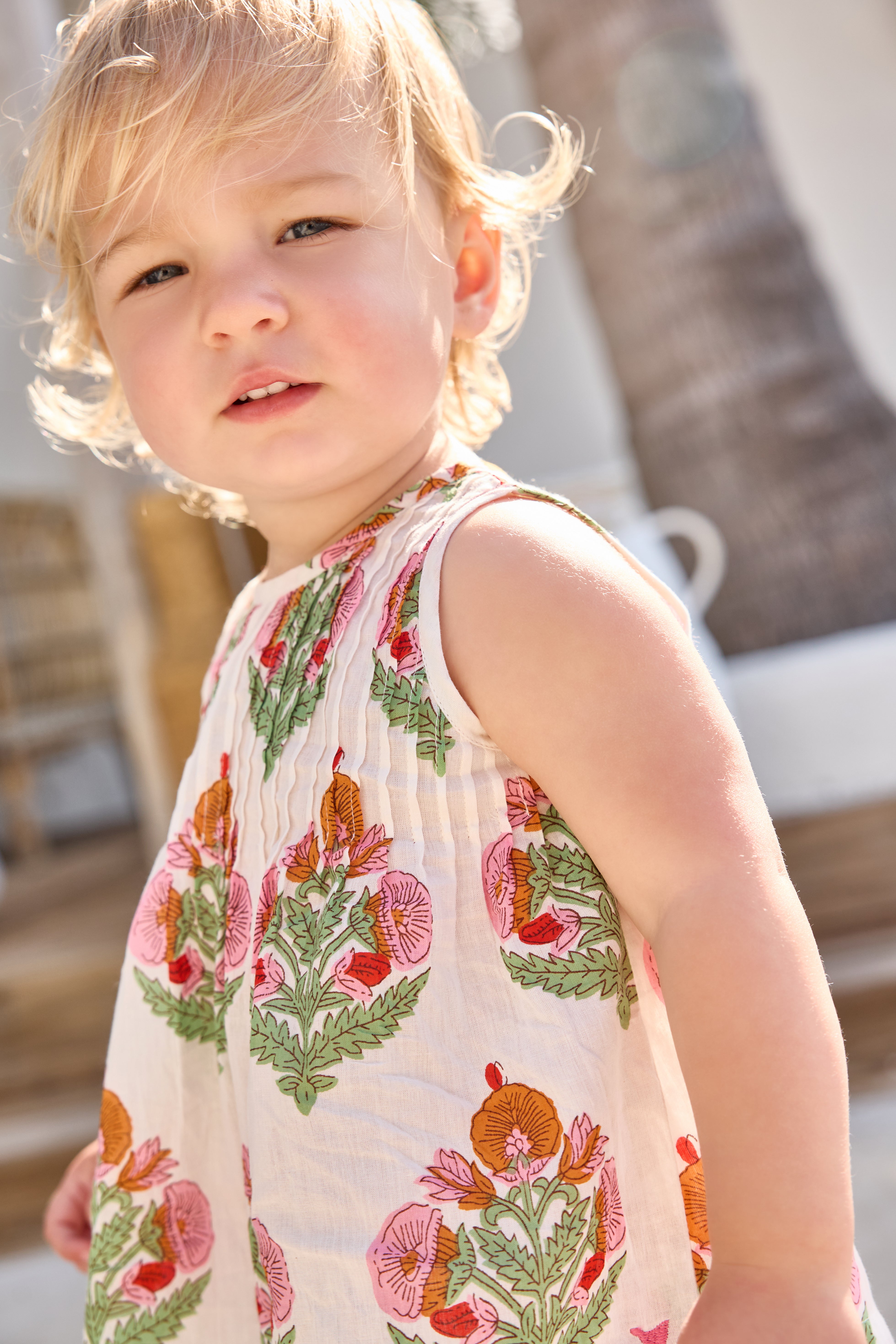 Pink Chicken Jaipur Diaper Set, Pink Bellflower