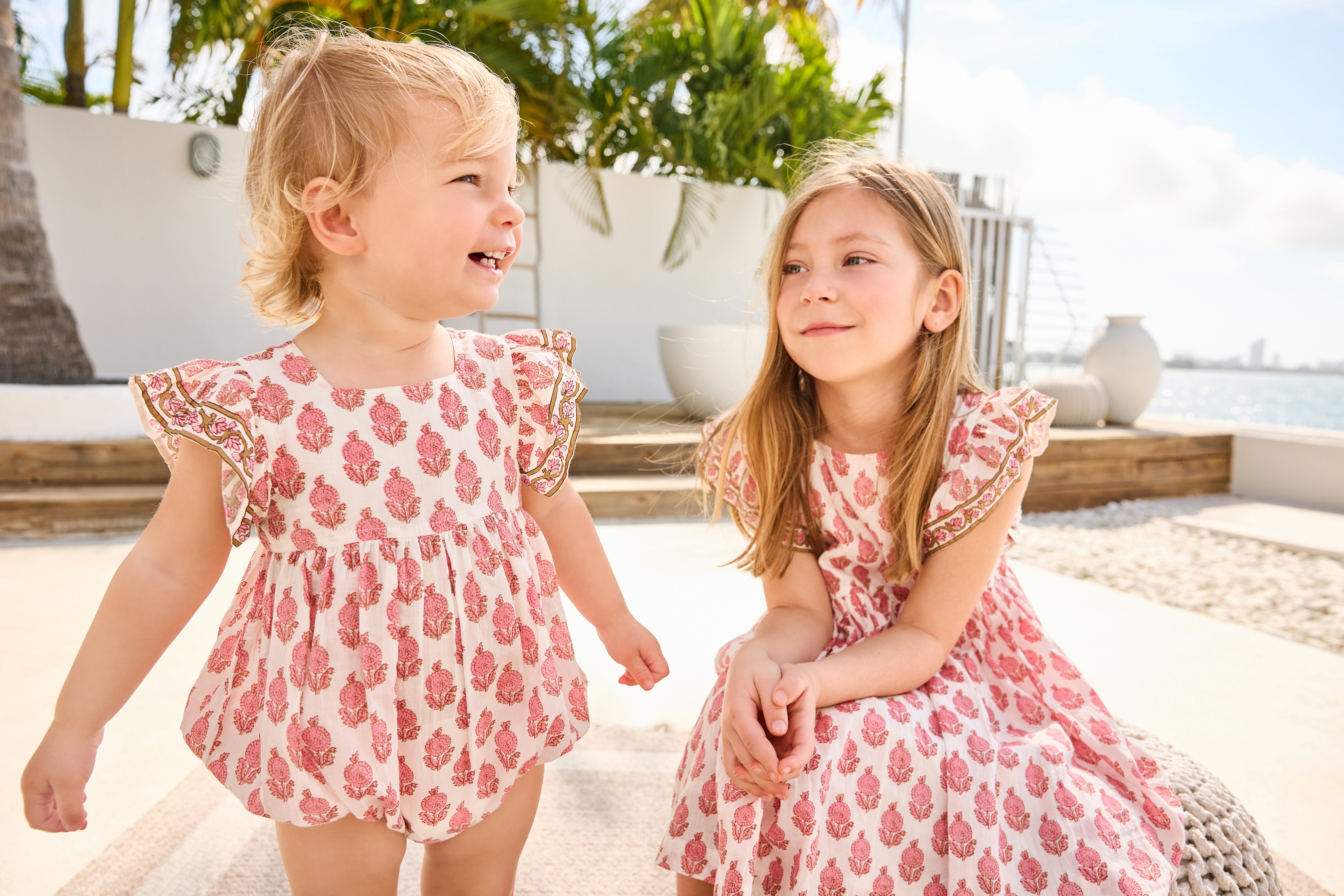 Pink Chicken Elsie Dress, Pink Dahlia Floral