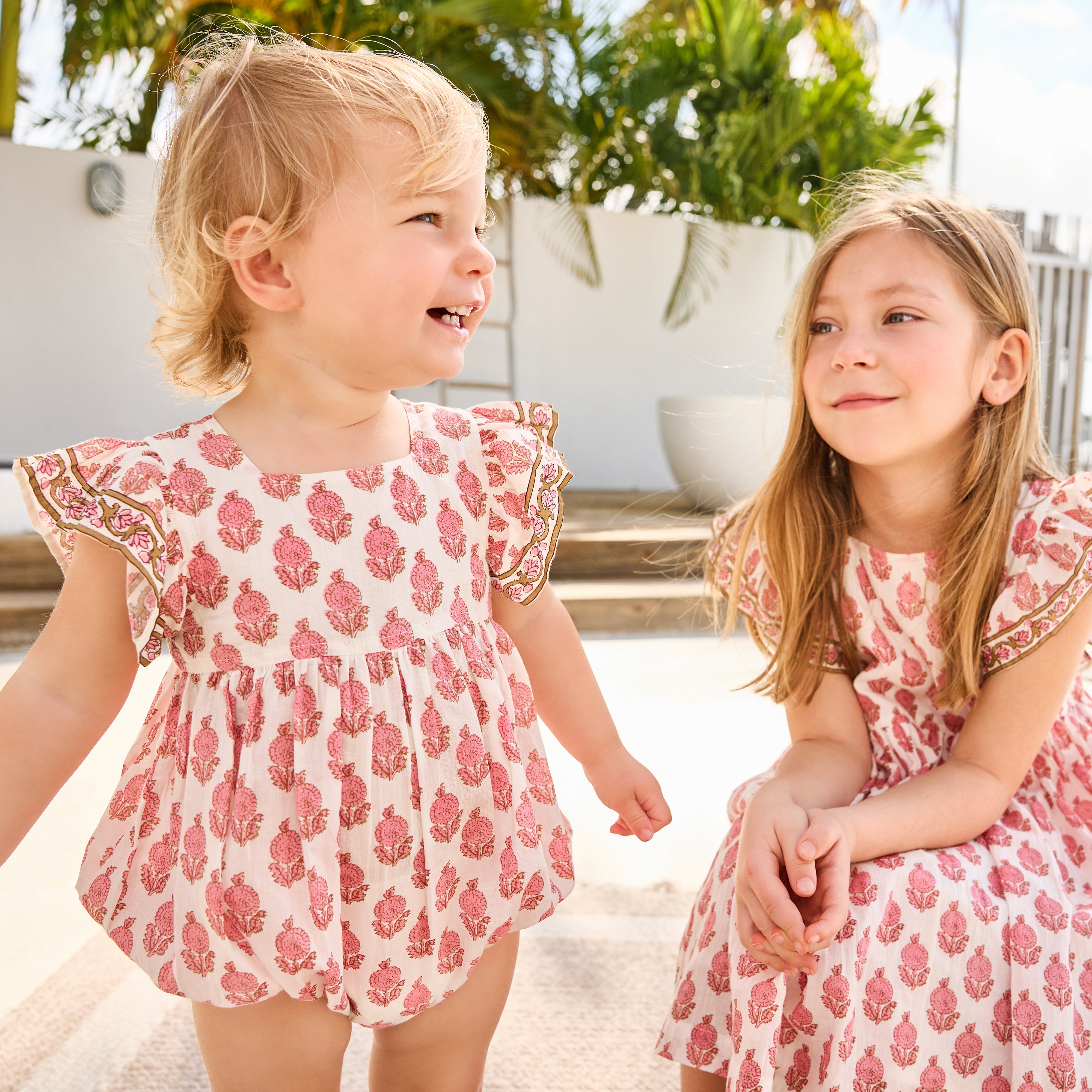 Pink Chicken Elsie Dress, Pink Dahlia Floral