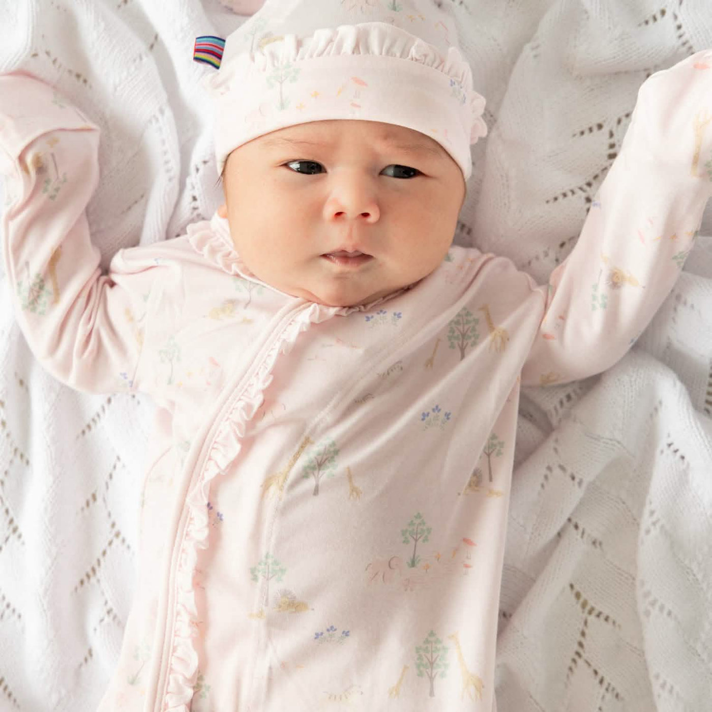 Magnetic Me Pink Serene Safari Gown Set with Ruffles