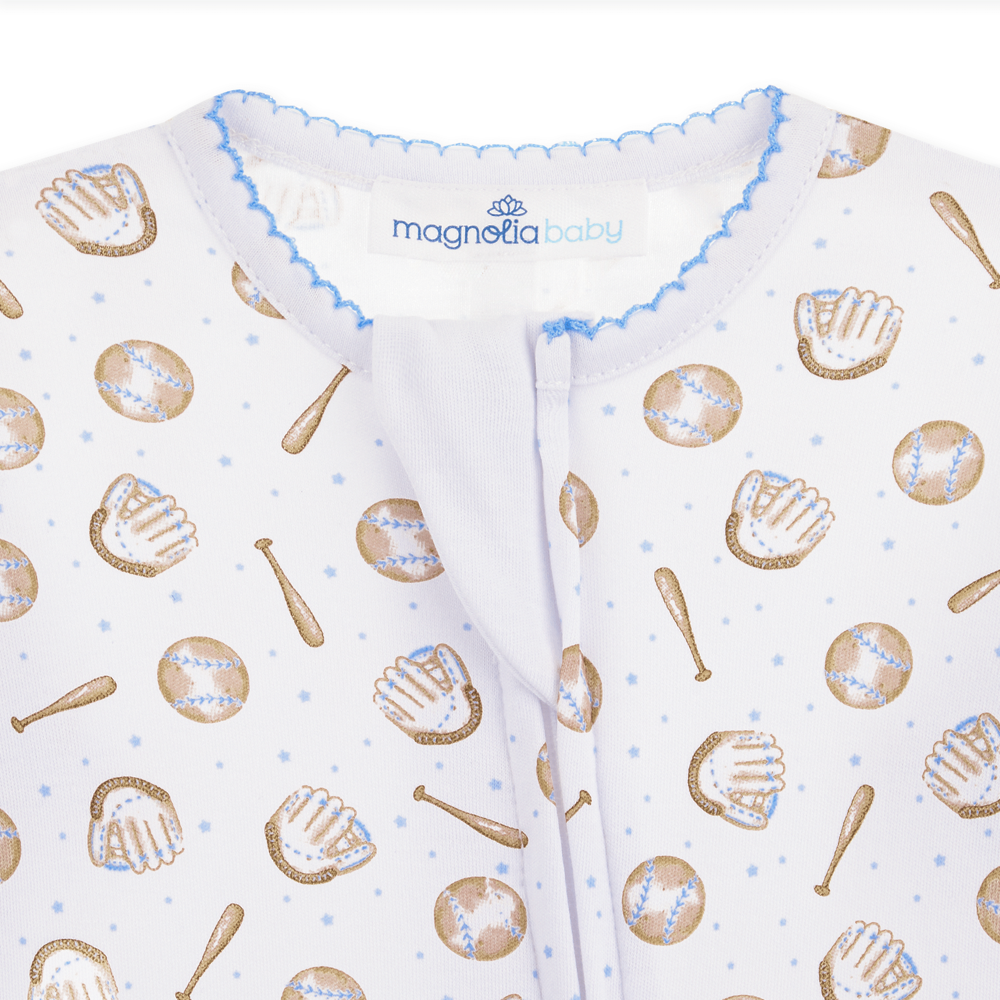 Magnolia Baby Precious Lil' Sluggers Print Zip Footie