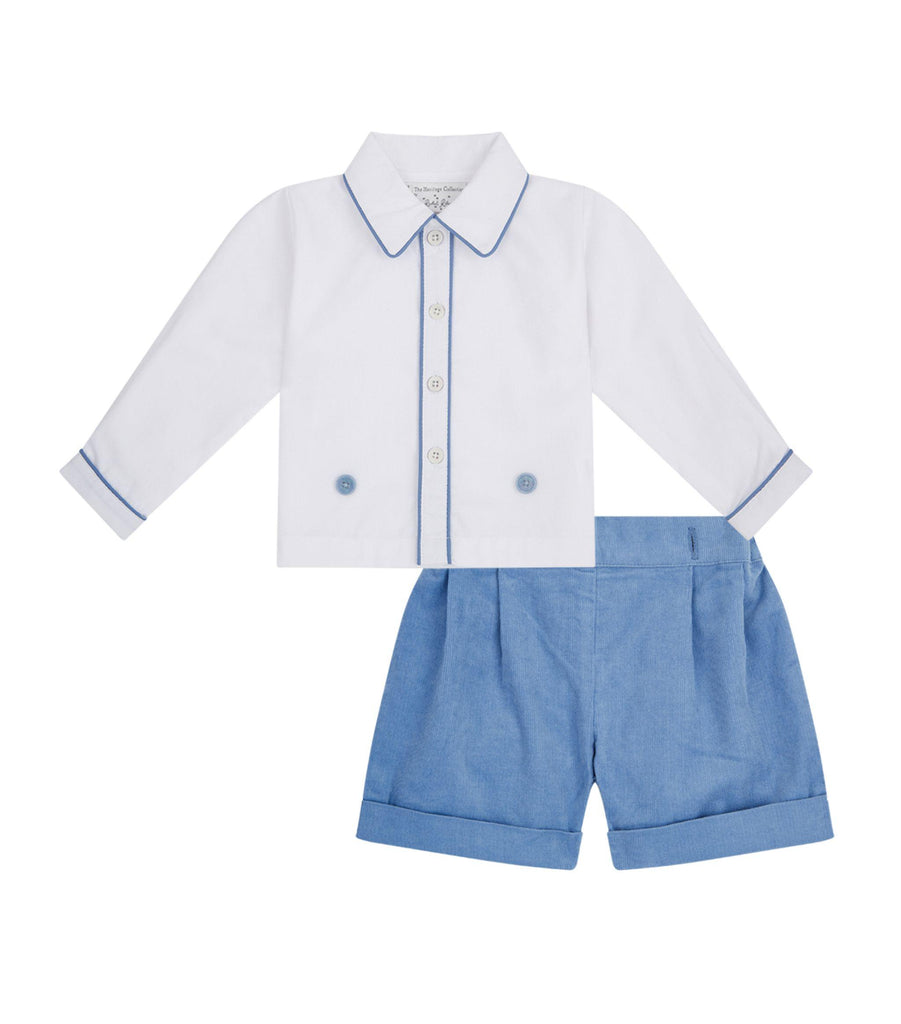 Rachel Riley Blue Cord Short & Shirt Set - shopnurseryrhymes