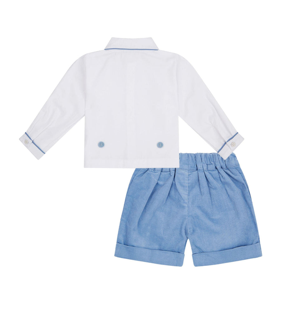 Rachel Riley Blue Cord Short & Shirt Set