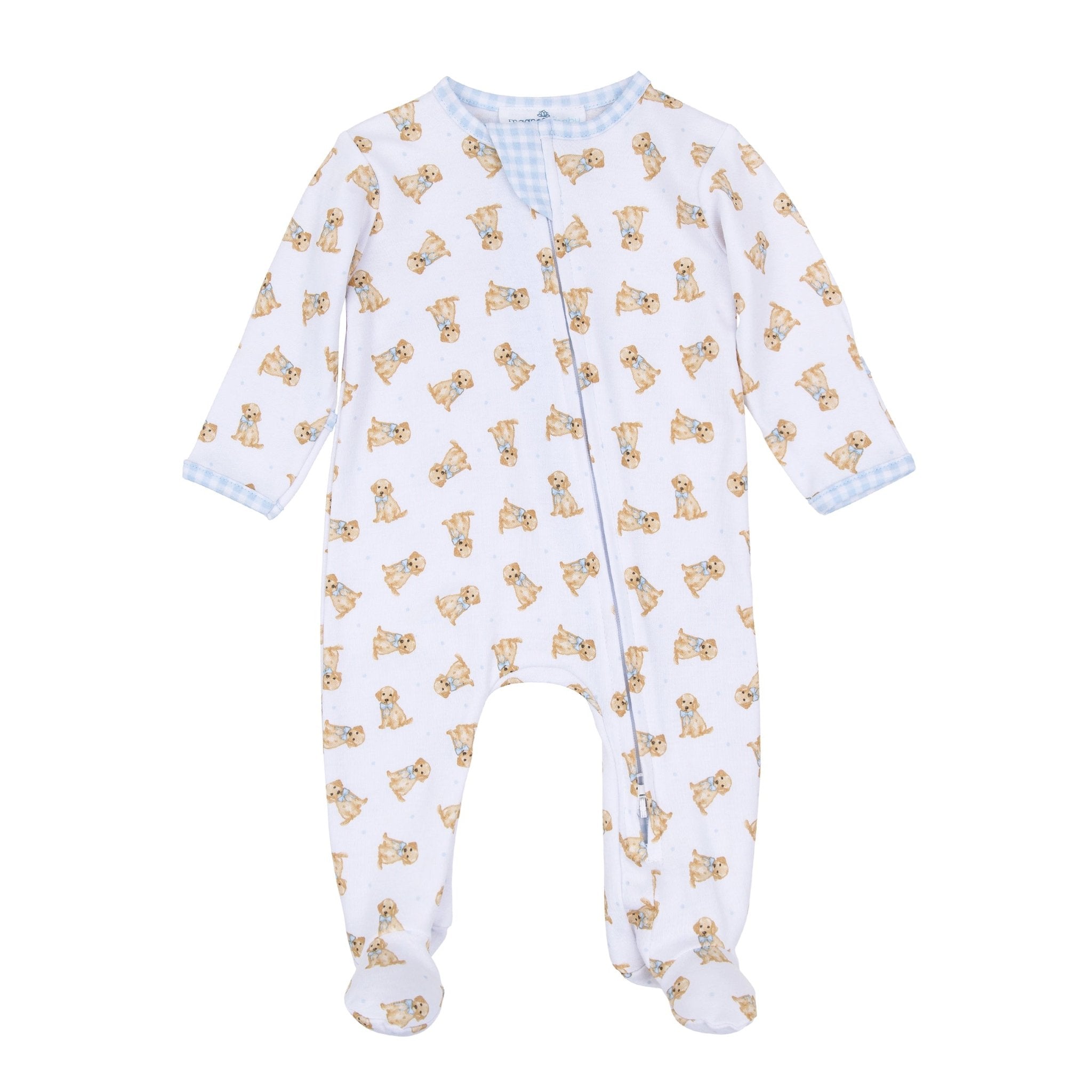 Magnolia Baby Sweet Golden Print Zip Footie