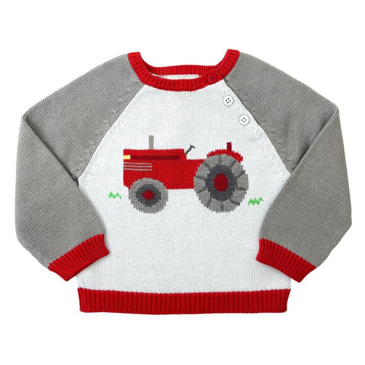 Zubels Red Tractor Sweater - shopnurseryrhymes