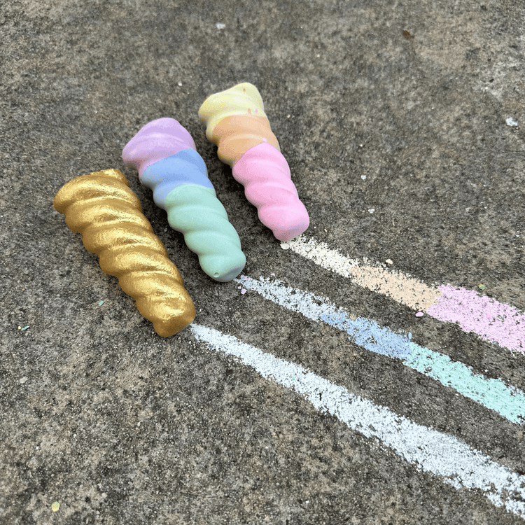 TWEE Rainbow Unicorn Horns Sidewalk Chalk - shopnurseryrhymes