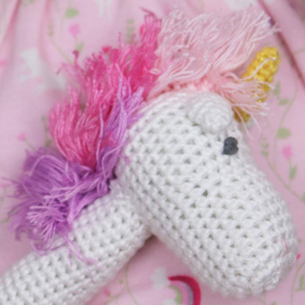 Zubels Crochet Stick Pastel Unicorn Rattle