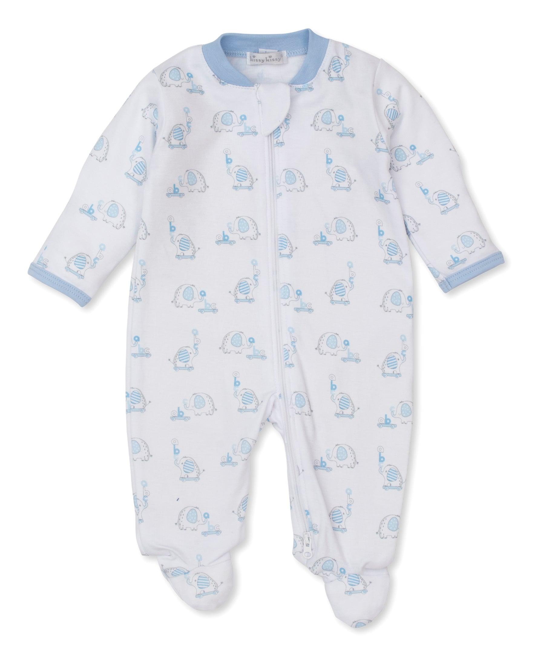 Kissy Kissy Elephant ABC Footie, Blue - shopnurseryrhymes