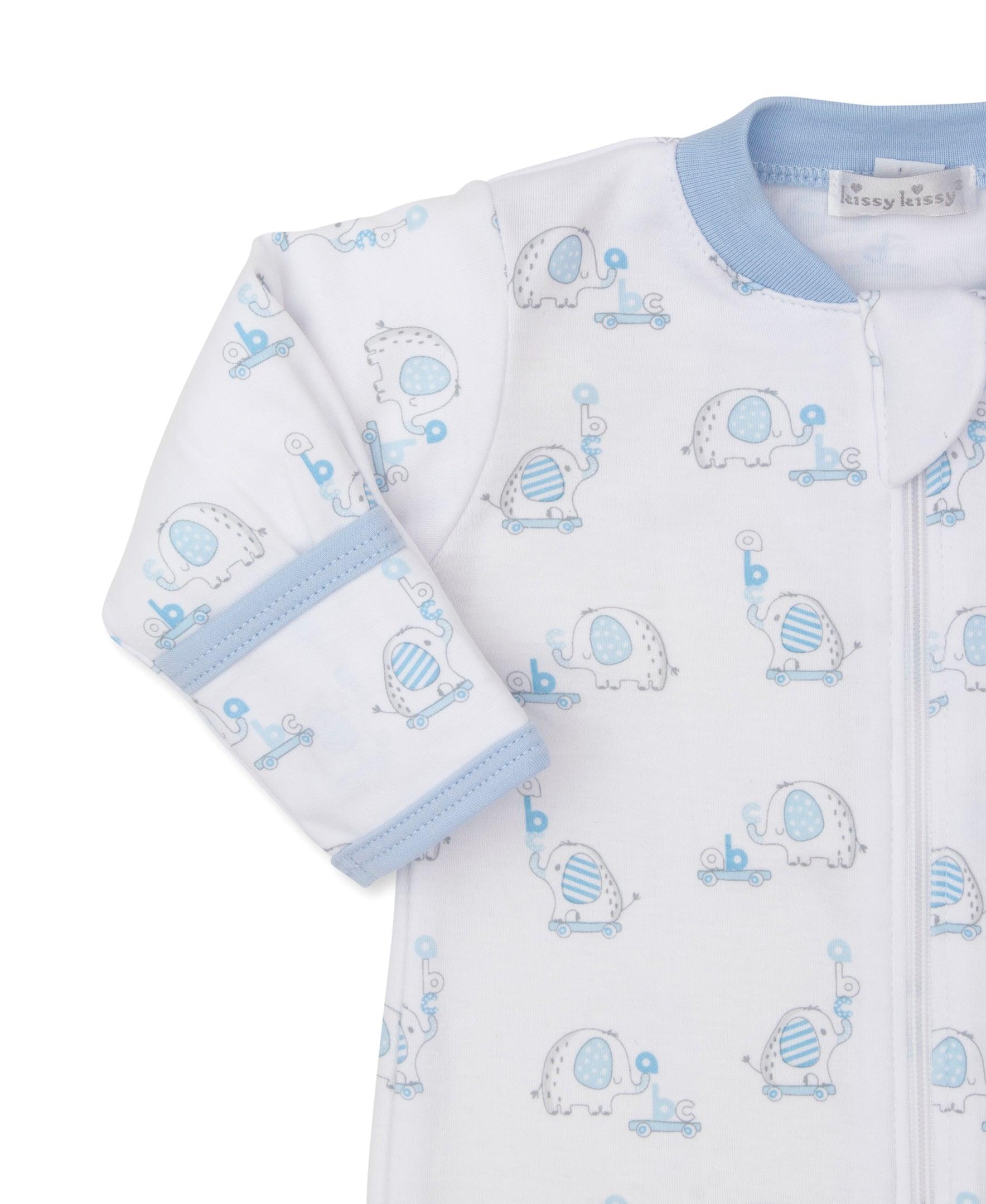 Kissy Kissy Elephant ABC Footie, Blue - shopnurseryrhymes