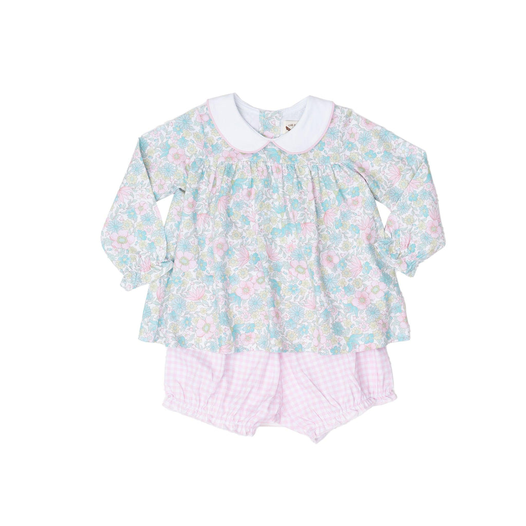 The Oaks Mary Reese Bloomer Set, Pink Floral Gingham