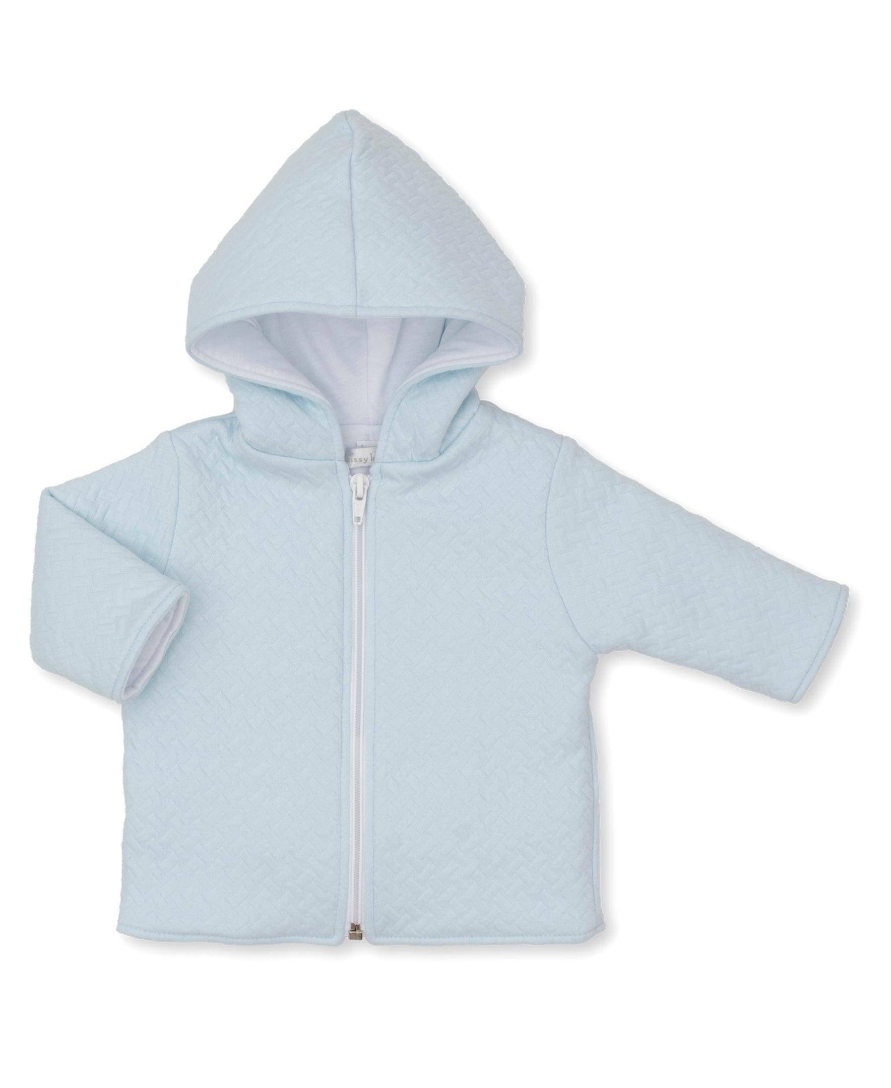 Kissy Kissy Classic Jacquard Padded Zip Jacket, Blue - shopnurseryrhymes