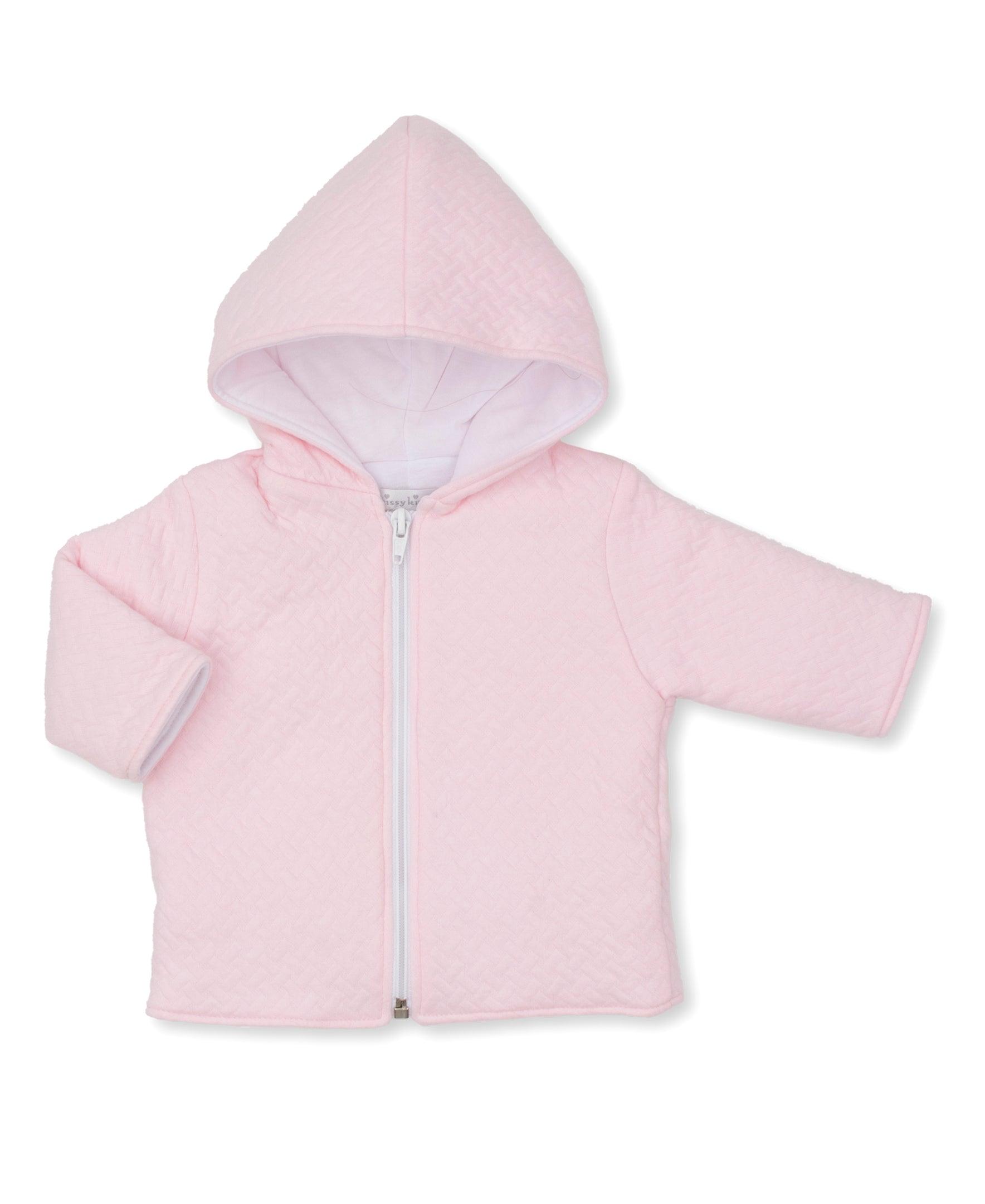 Kissy Kissy Classic Jacquard Padded Zip Jacket, Pink - shopnurseryrhymes