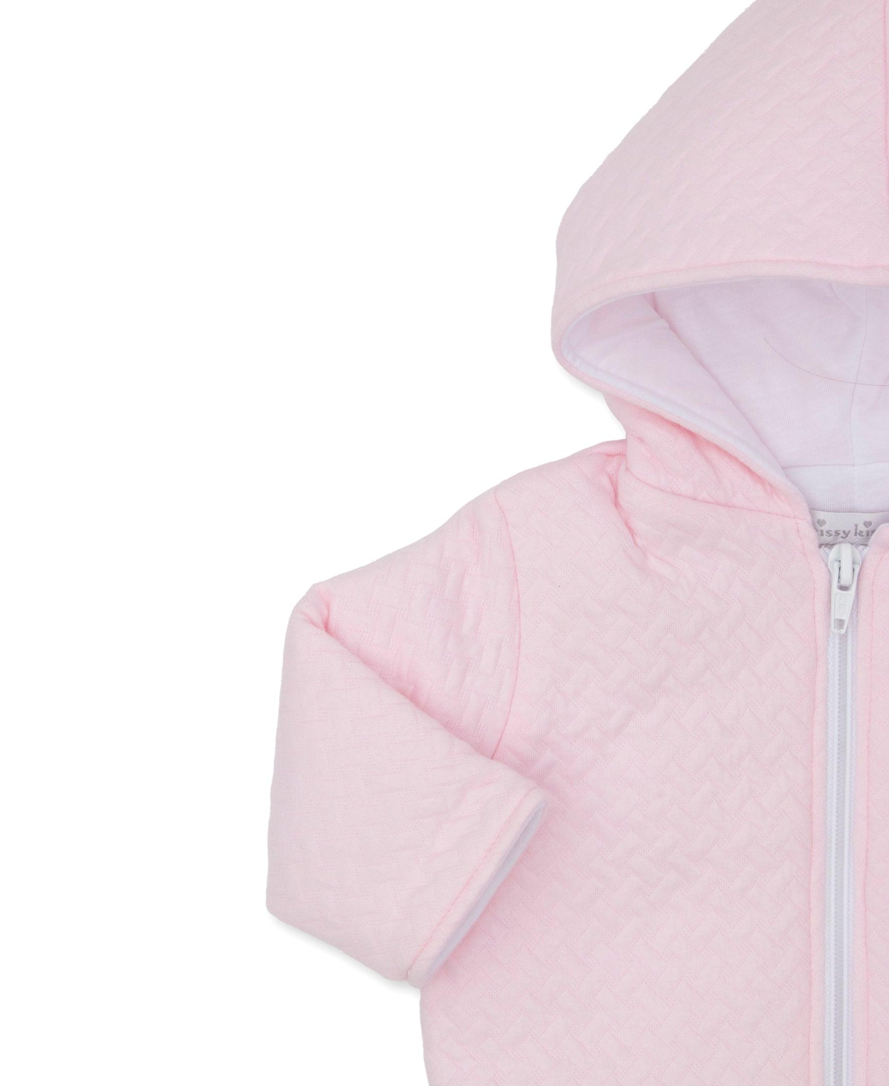 Kissy Kissy Classic Jacquard Padded Zip Jacket, Pink - shopnurseryrhymes