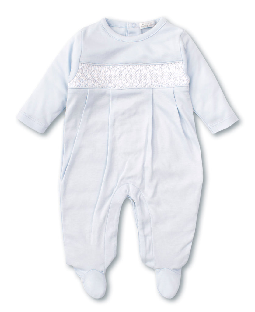 Kissy Kissy CLB Charmed Footie with Hand Smocking, Light Blue