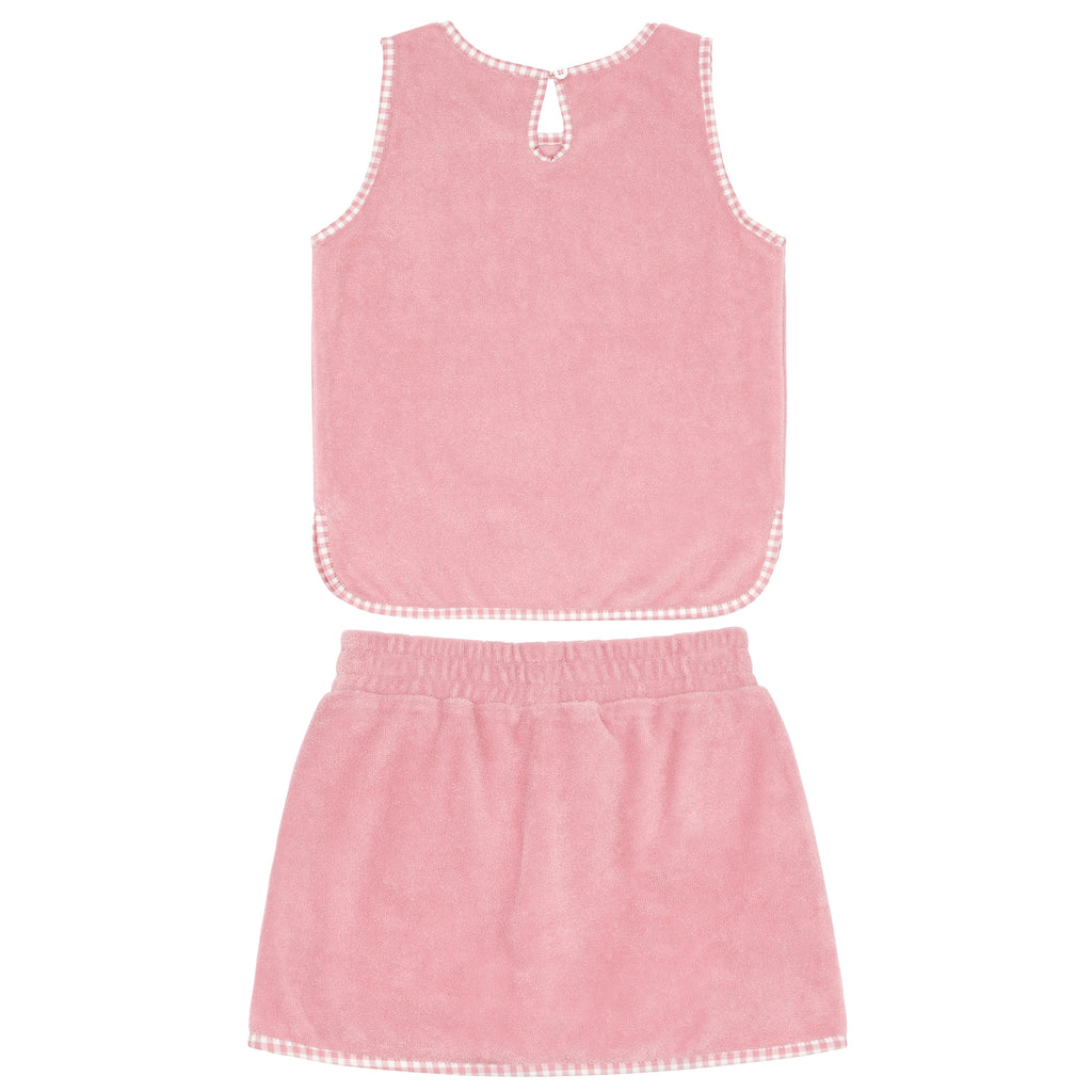 Minnow Pink Guava French Terry Tank Top and Skort Set