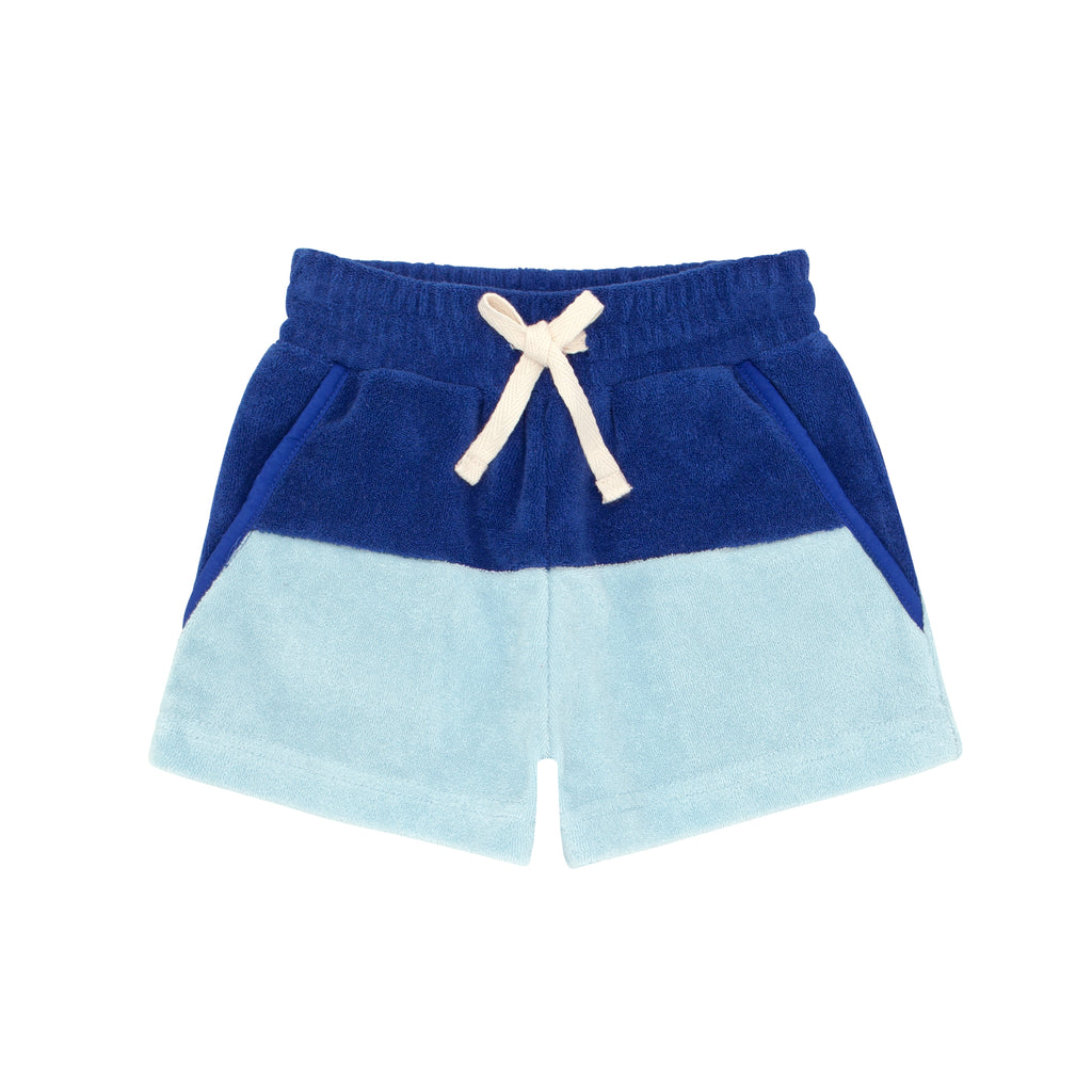 Minnow Pacific & Cove Blue Colorblock French Terry Shorts