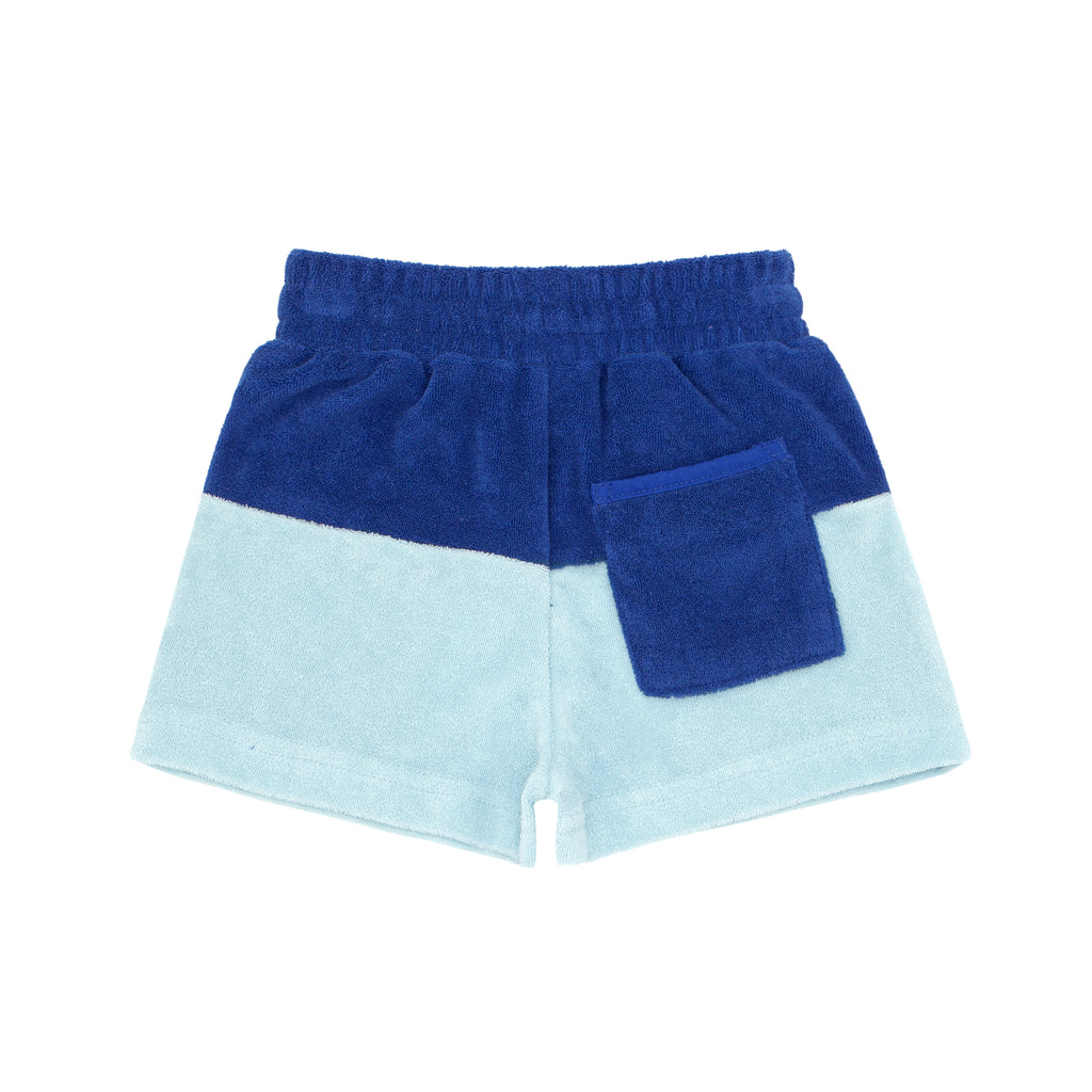 Minnow Pacific & Cove Blue Colorblock French Terry Shorts
