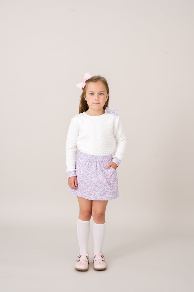 Lullaby Set Quilted Sweatshirt, Worthington White/Sweet Pea Floral