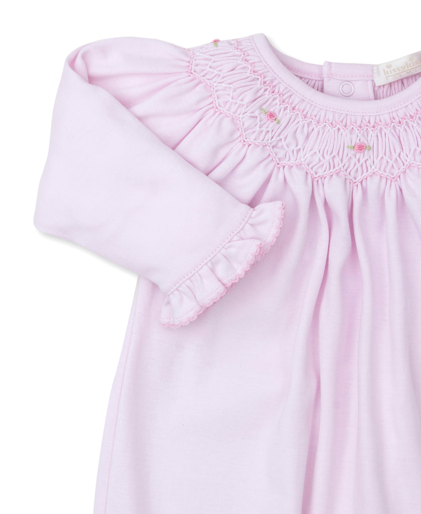 Kissy Kissy CLB Smocked Bishop Pink Sack with Pink Embroidery