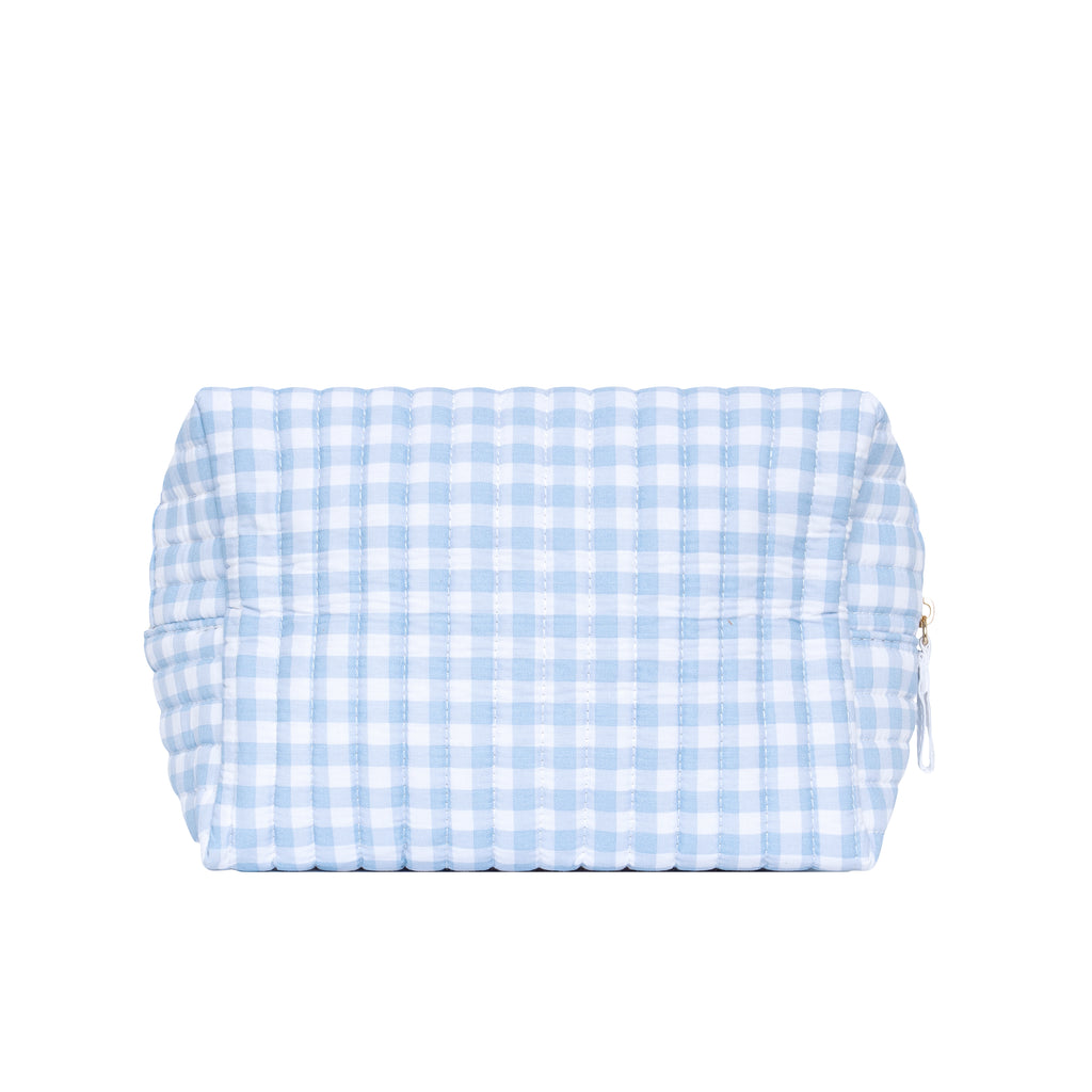 Minnow Oasis Blue Gingham Travel Pouch