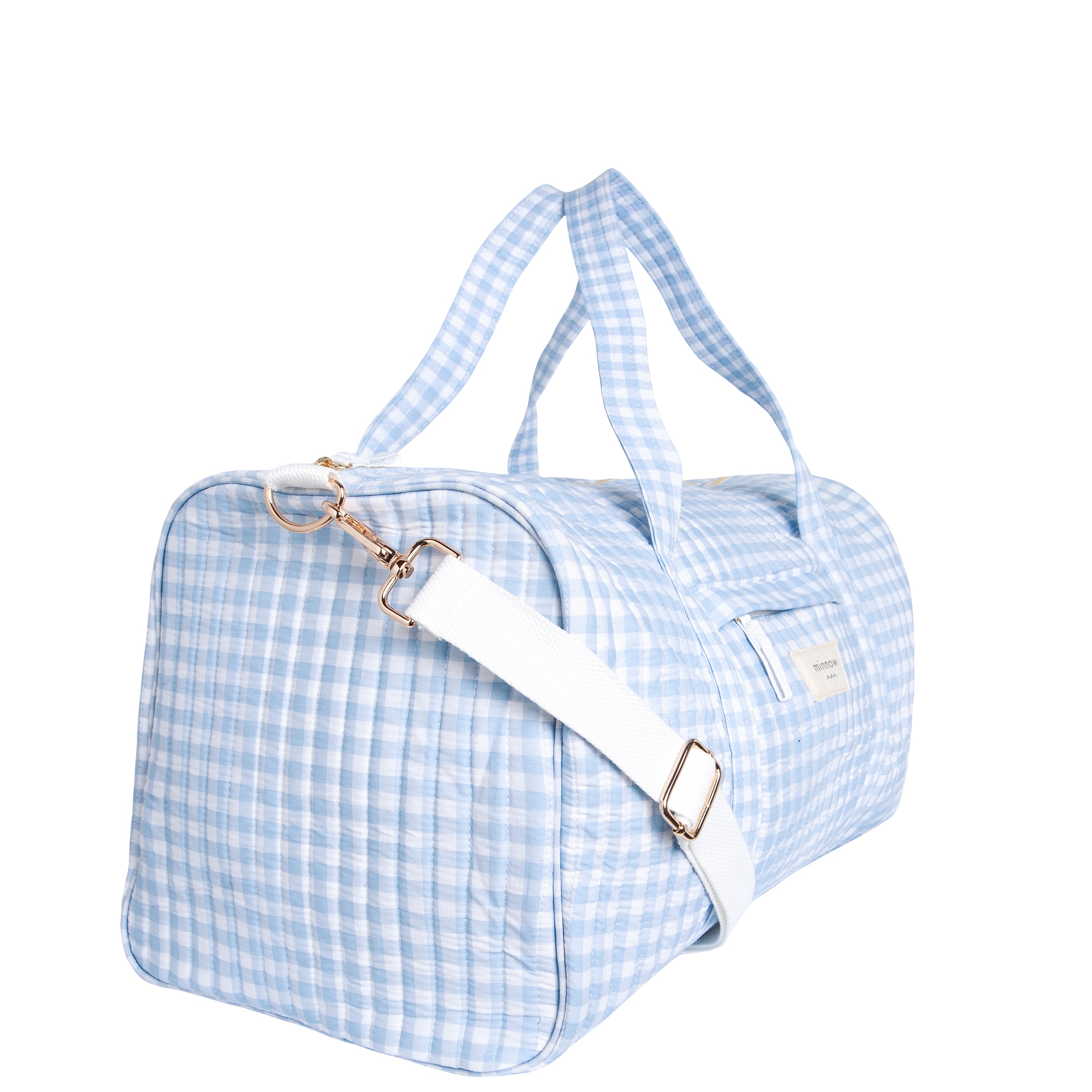 Minnow Oasis Blue Gingham Weekender Bag