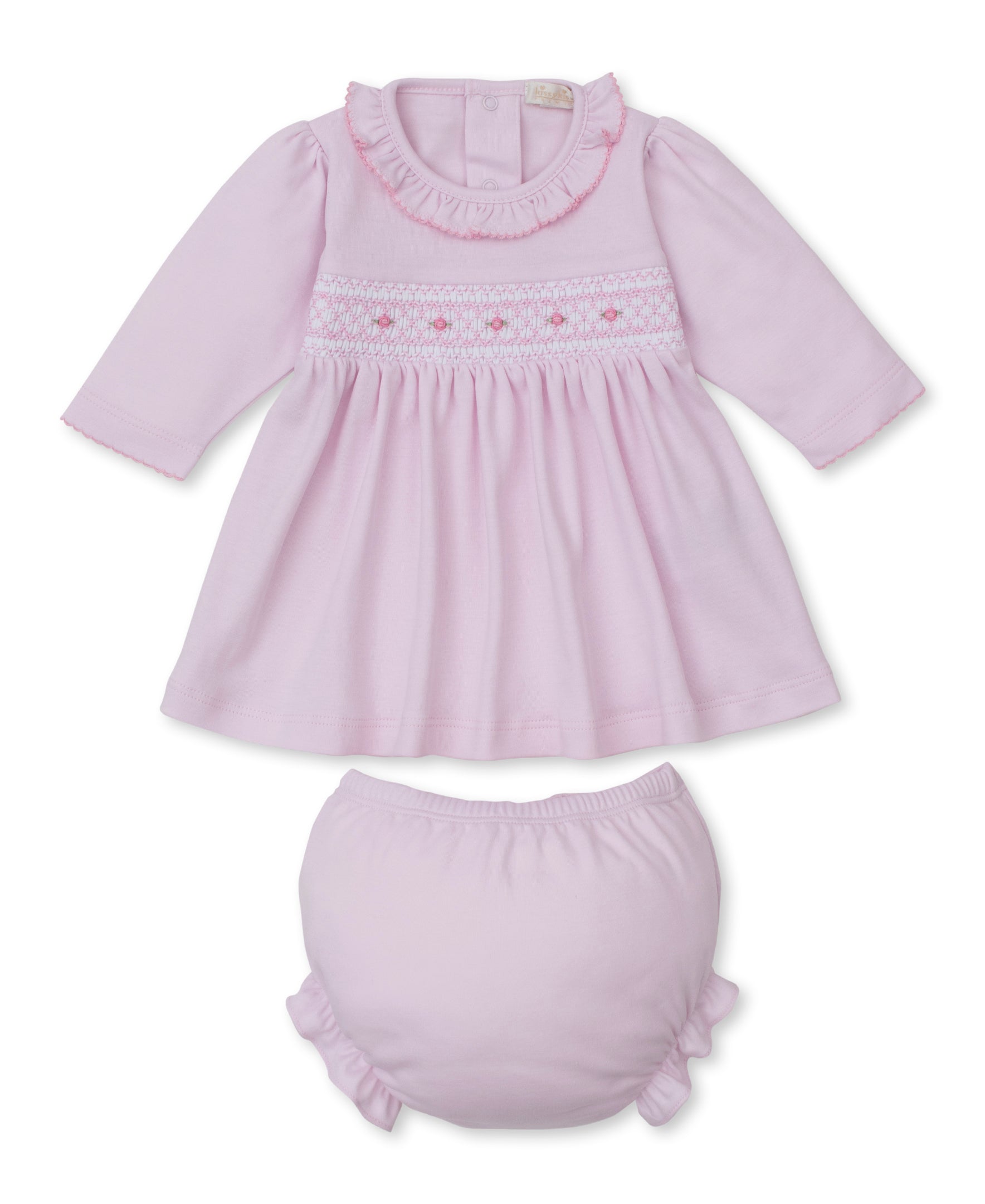 Kissy Kissy Pink Dress Set with CLB Diamond Rosette Hand Smocking