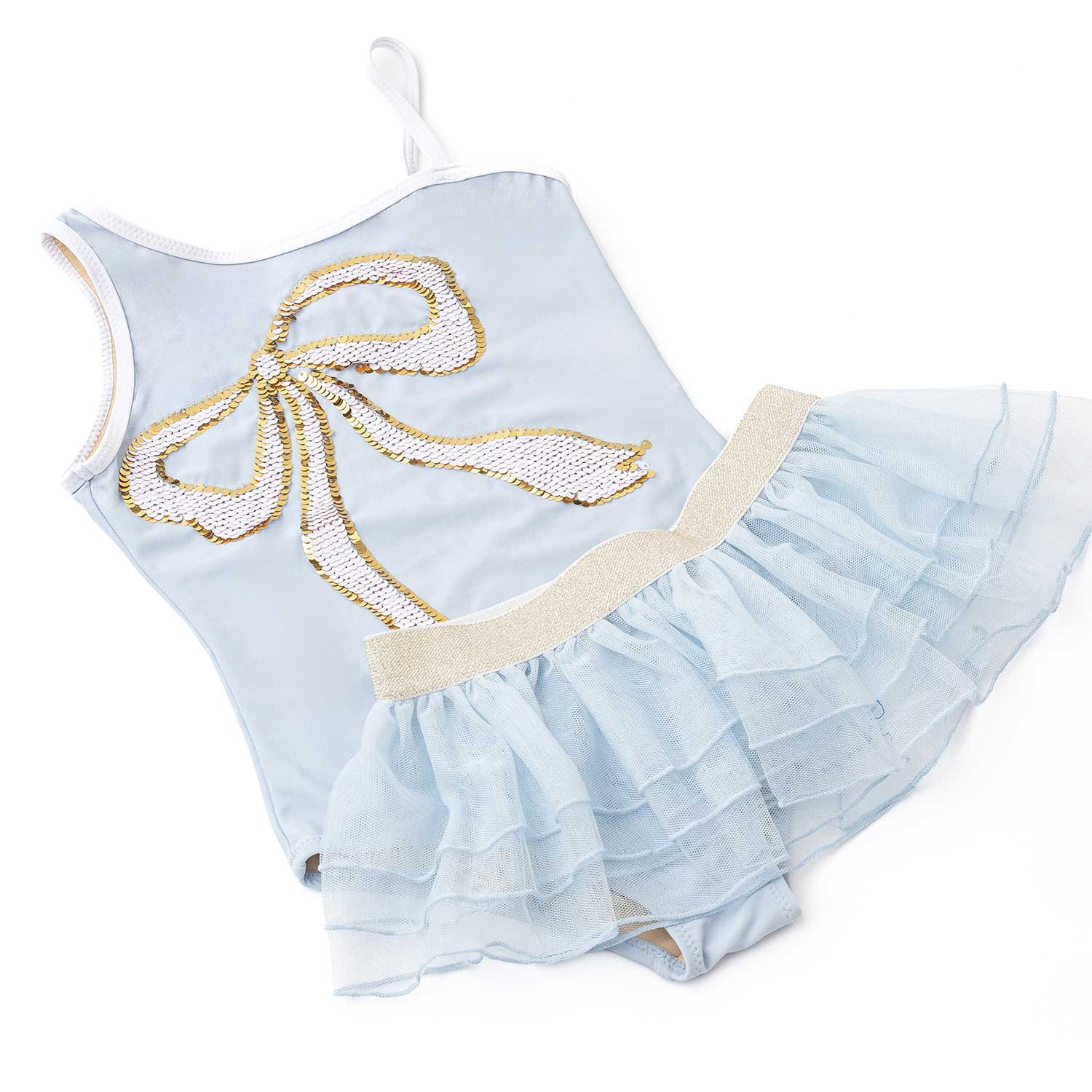 Shade Critters Blue Bow Sequin One Piece with Tutu