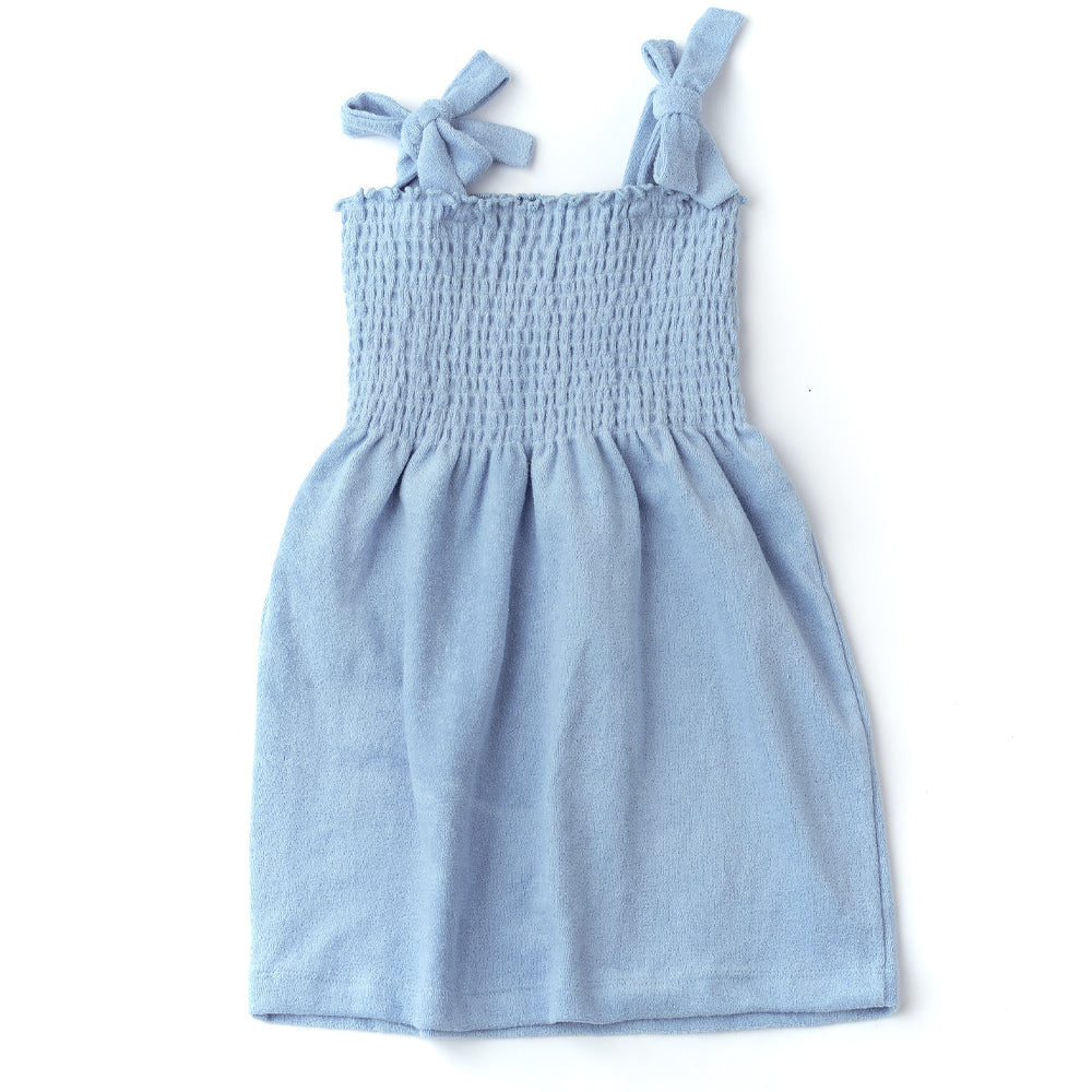 Shade Critters Blue Terry Smocked Dress