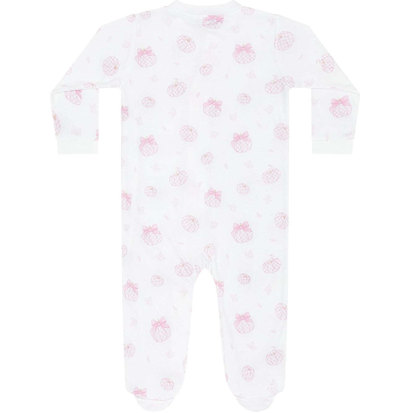 Nella Pima Pink Pumpkin Patch Zipper Footie
