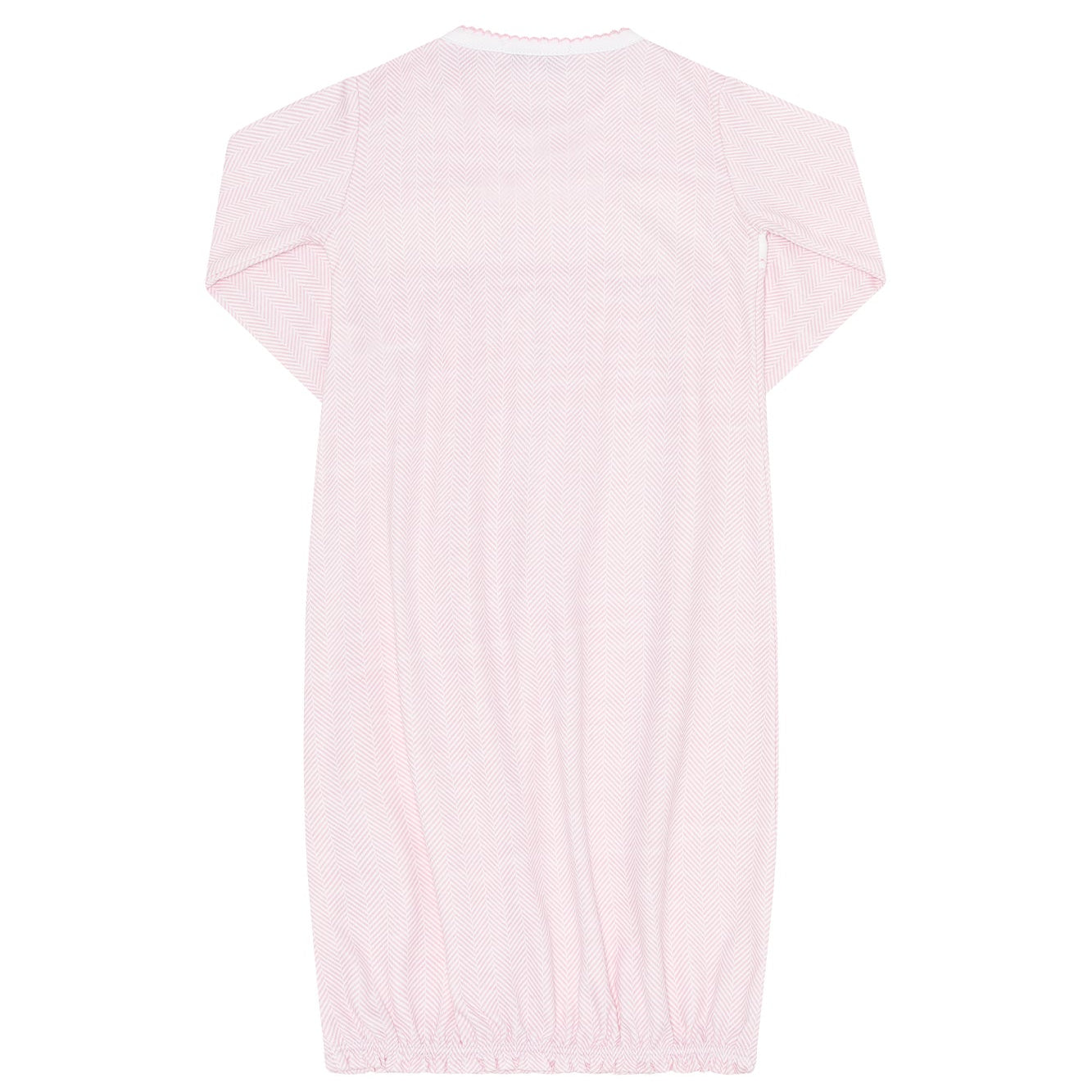 Nella Pima Pink Herringbone Embroidered Gown