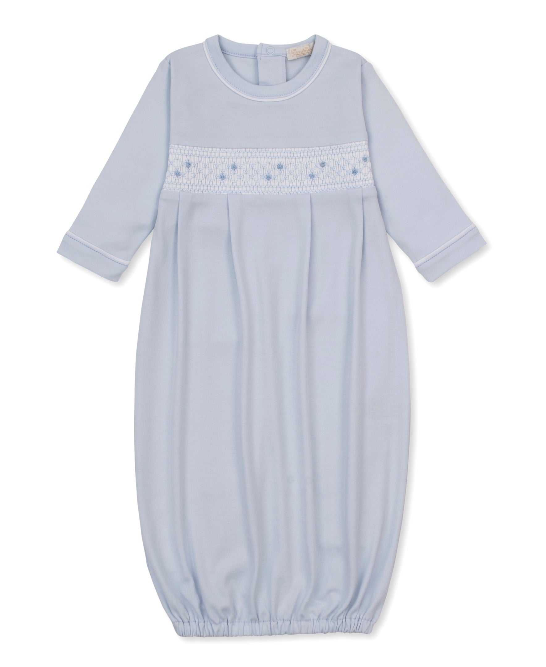 Kissy Kissy Sack with Hand Smocking & Bullion Embroidery