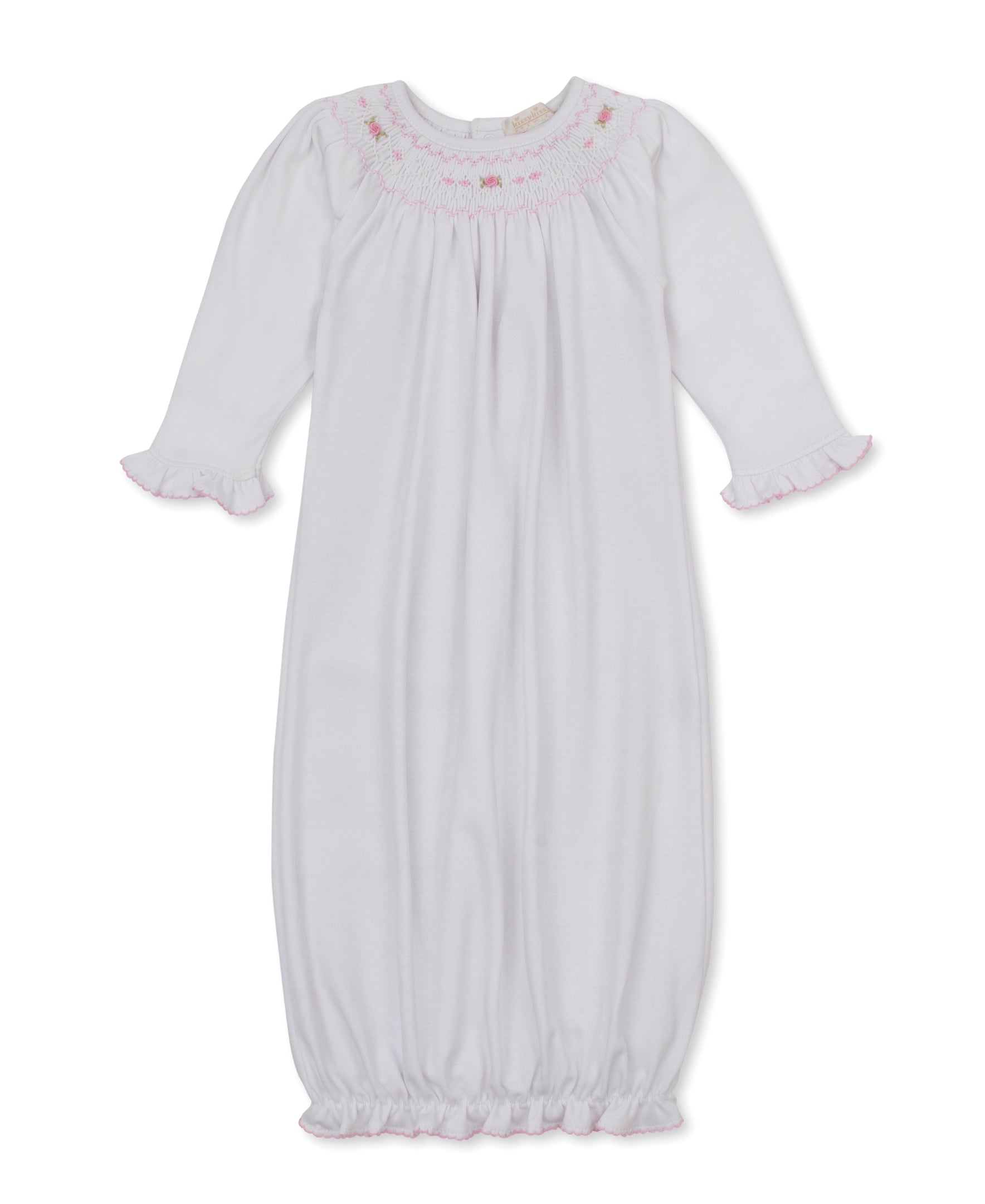 Kissy Kissy Sack with Hand Smocking & Bullion Embroidery