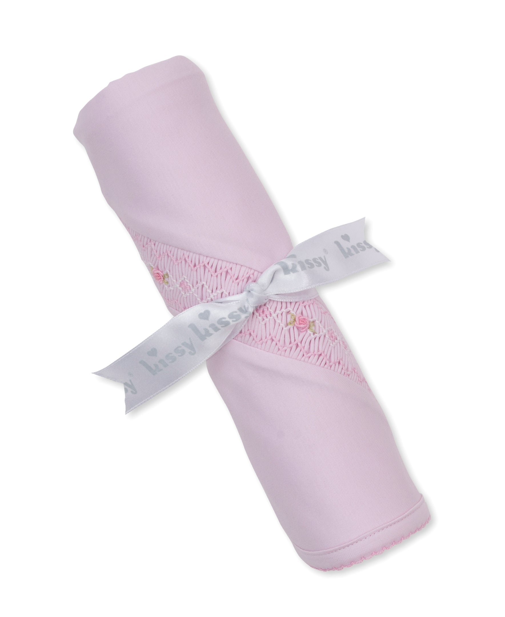 Kissy Kissy Blanket with Hand Smocking & Bullion Embroidery