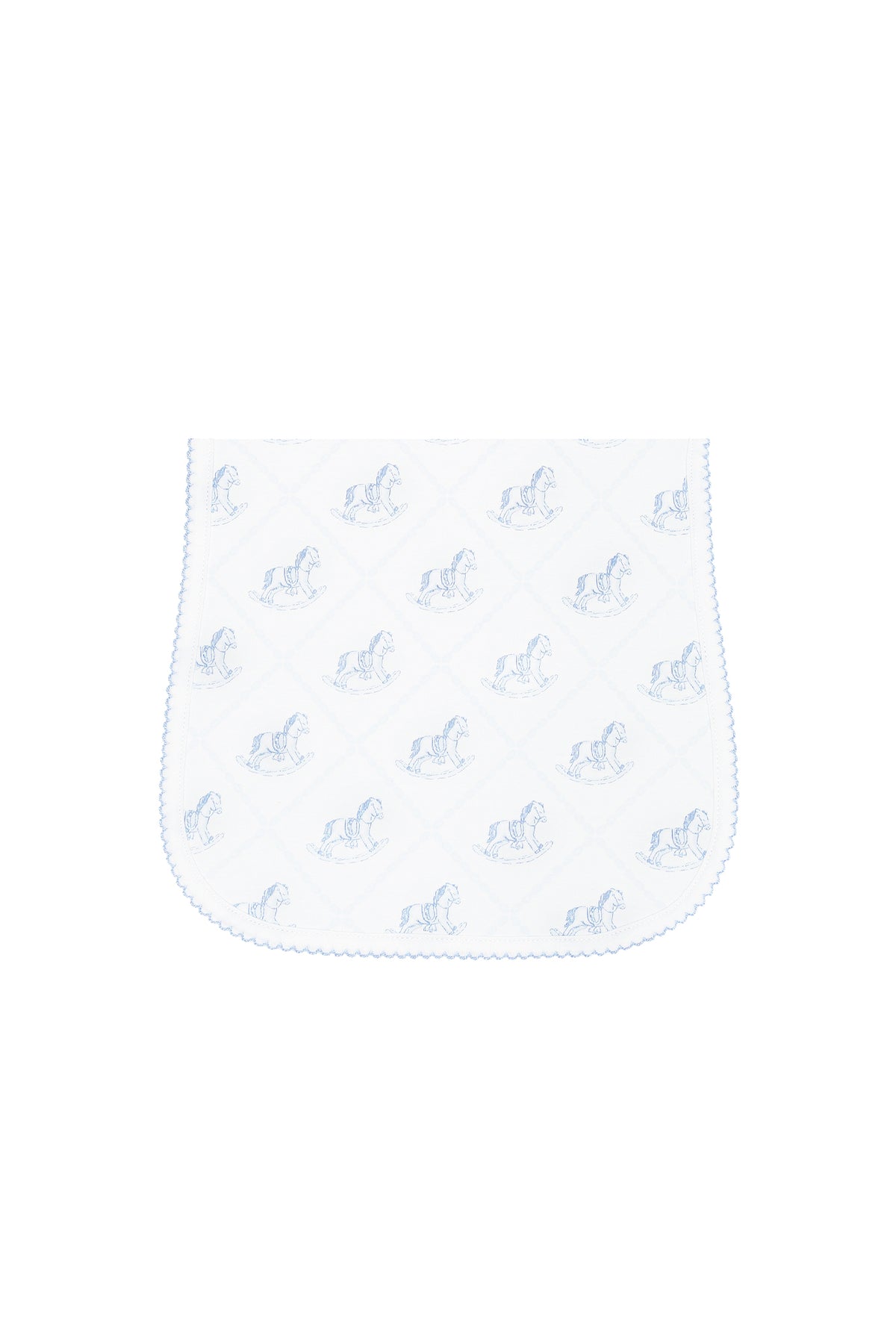 Nella Pima Blue Rocking Horse Burp Cloth