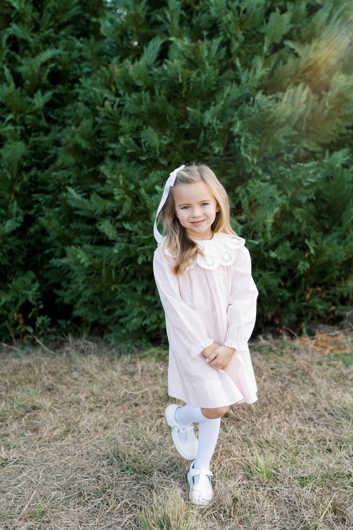 Lullaby Set Chloe Dress, Wreath on Blessings Pink Batiste