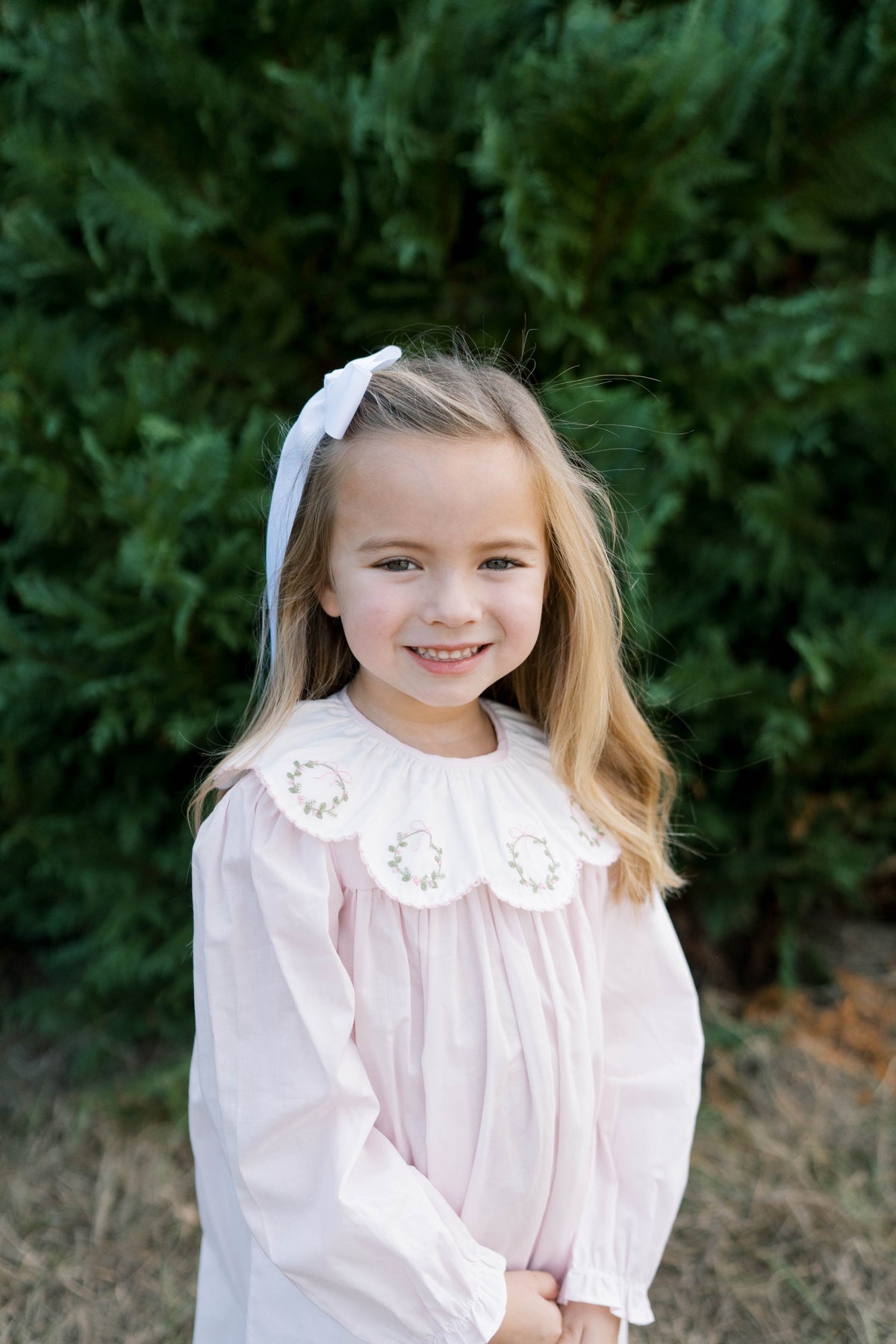 Lullaby Set Chloe Dress, Wreath on Blessings Pink Batiste