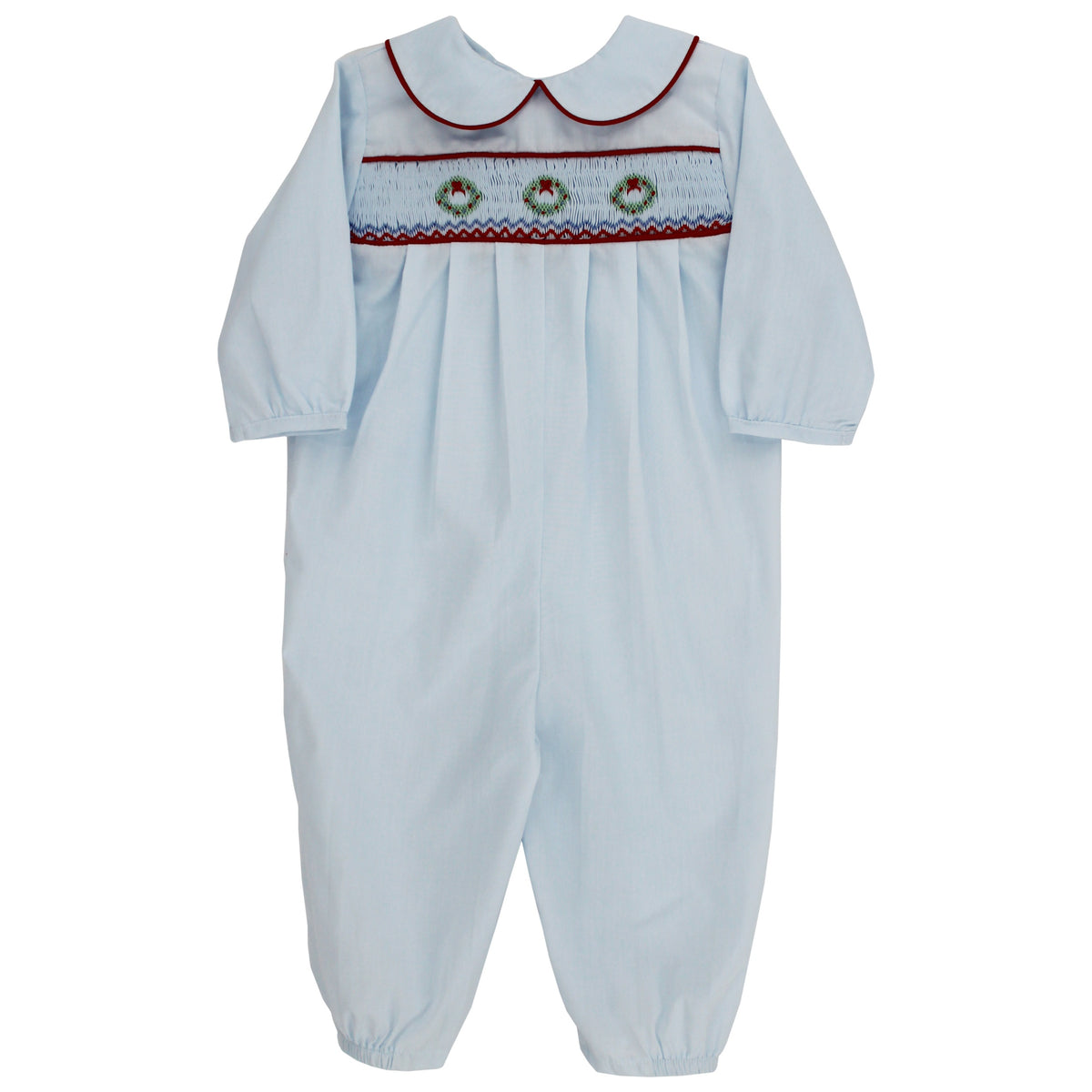 Bailey Boys Smocked Wreath Dressy Romper