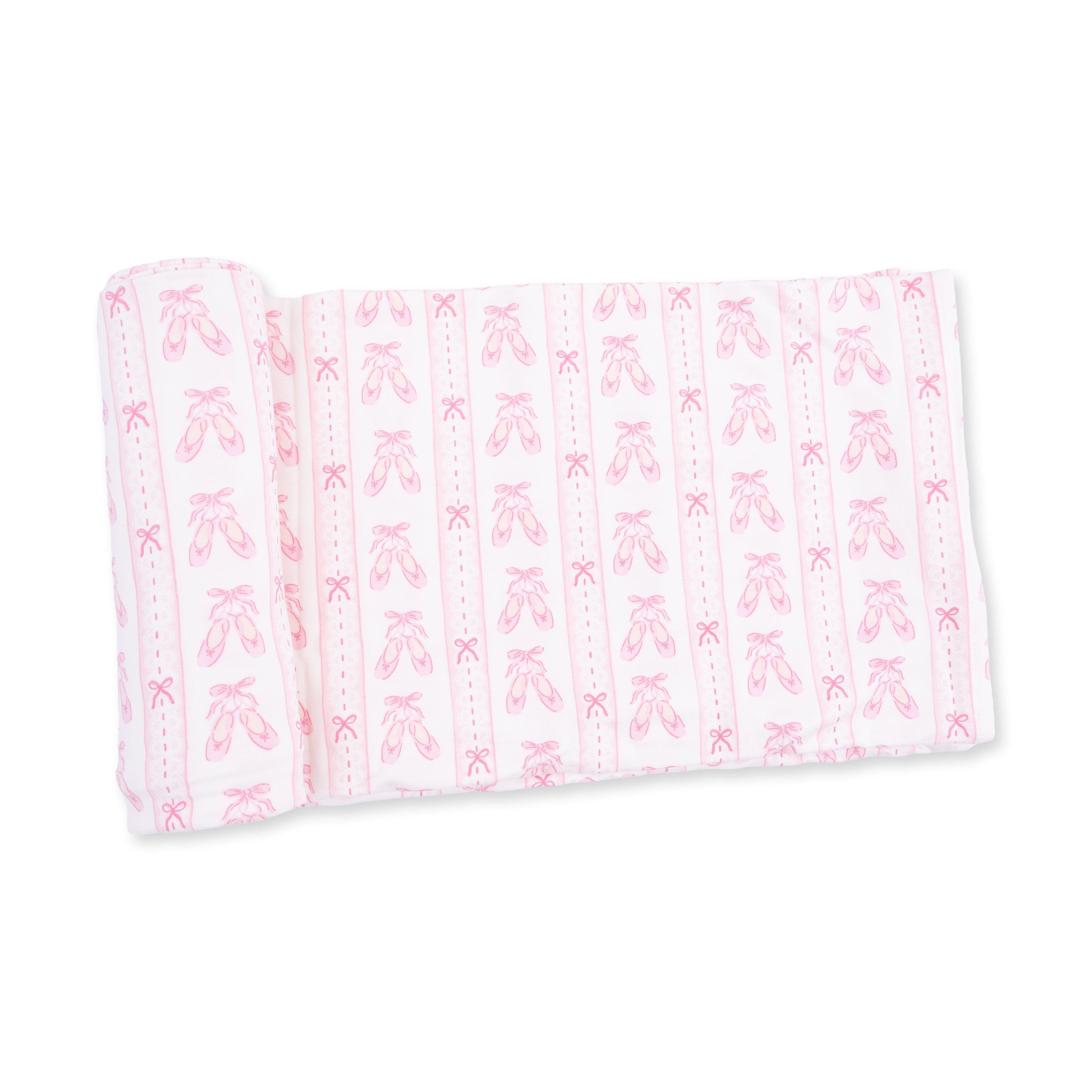 Angel Dear Ballet Shoes Ribbon Stripe Swaddle Blanket