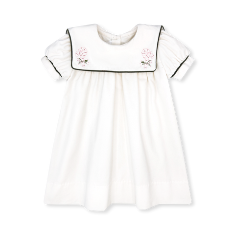 Lullaby Set Hope Chest Dress, Candy Cane on Winter White Velvet 18m