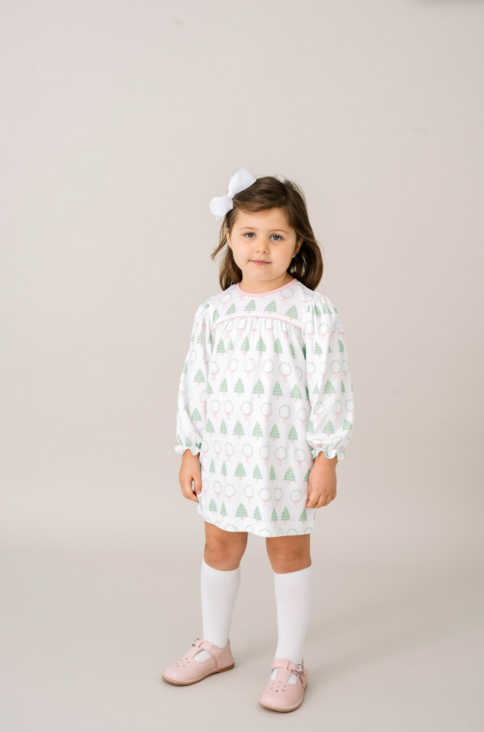 PRESALE - Lullaby Set Mother May I Dress, Oh Christmas Tree on Pensacola Pink