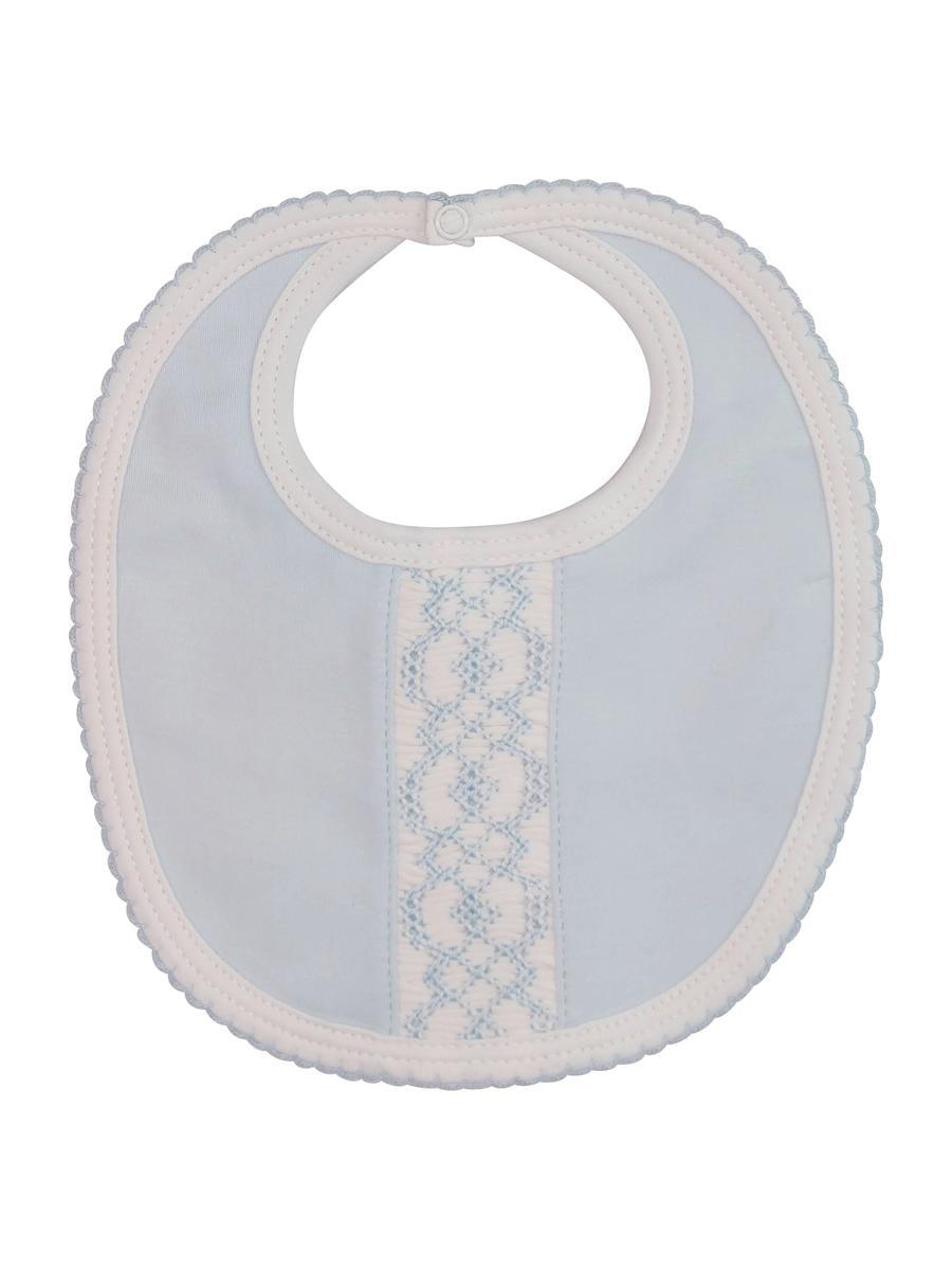 Little Threads Baby Blue Hand Smocked Bib - shopnurseryrhymes