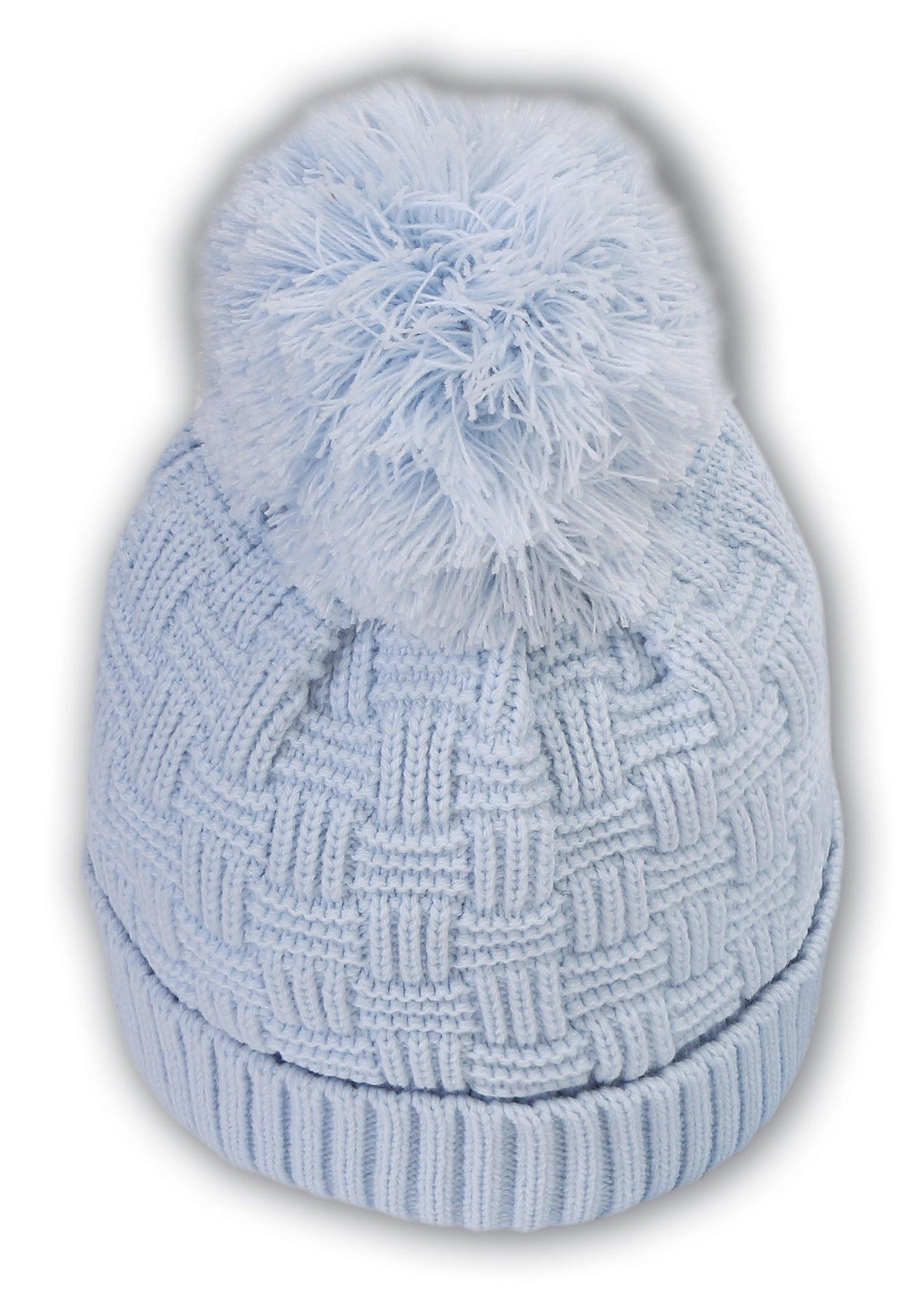 Sarah Louise Blue Pom Pom Hat - shopnurseryrhymes