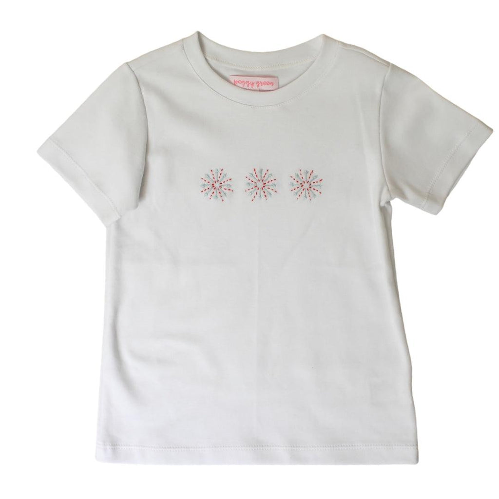 Peggy Green Embroidered Tee, Fireworks