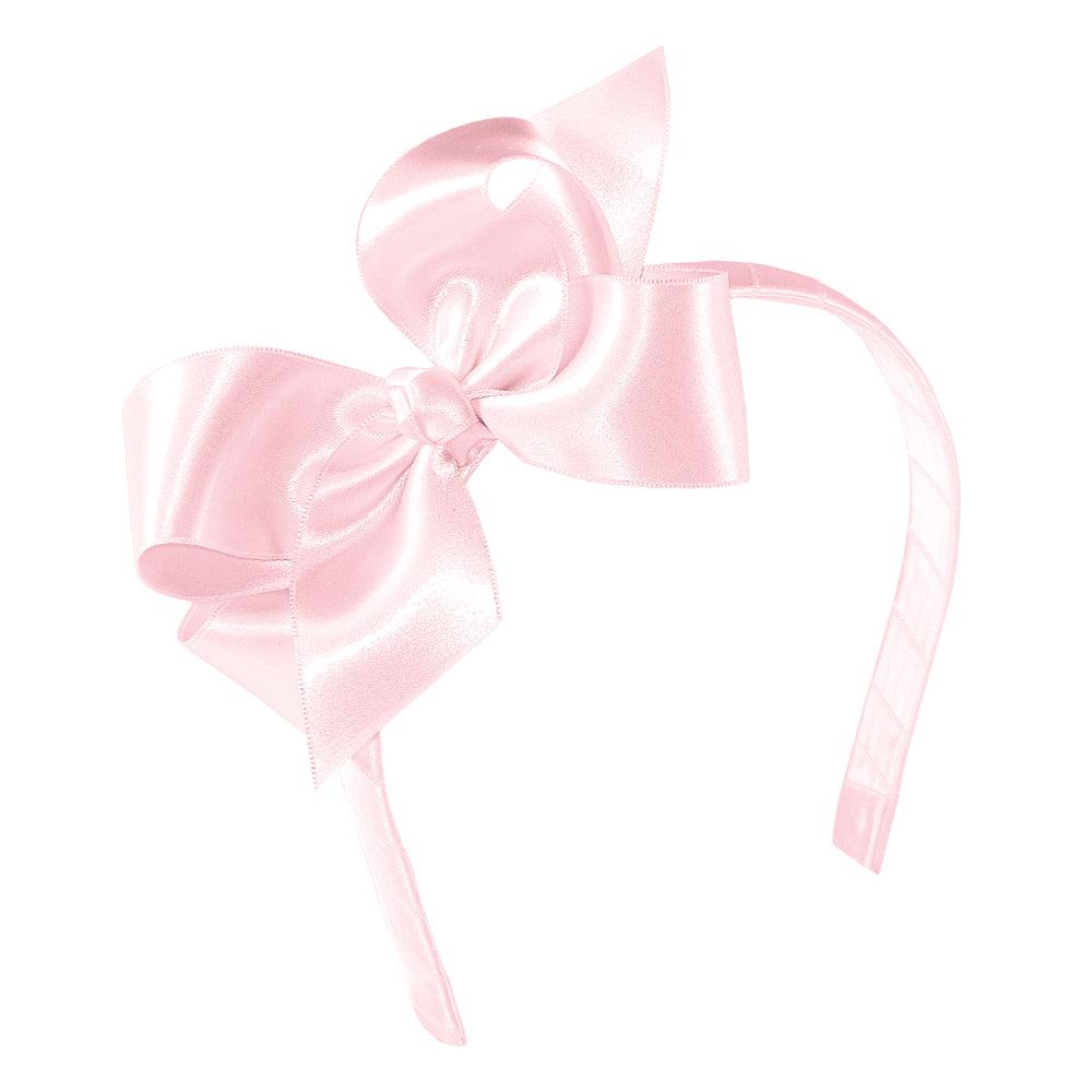 Wee Ones Medium Satin Bow on Headband - shopnurseryrhymes