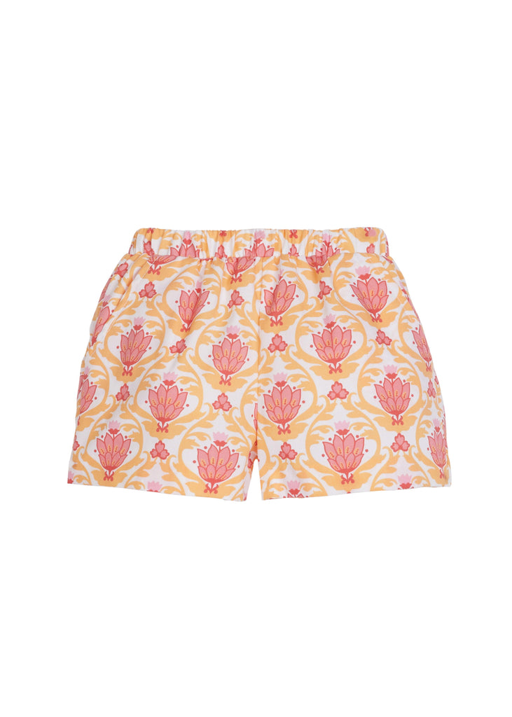 Bisby Basic Shorts, Coral Lotus Blossom - shopnurseryrhymes
