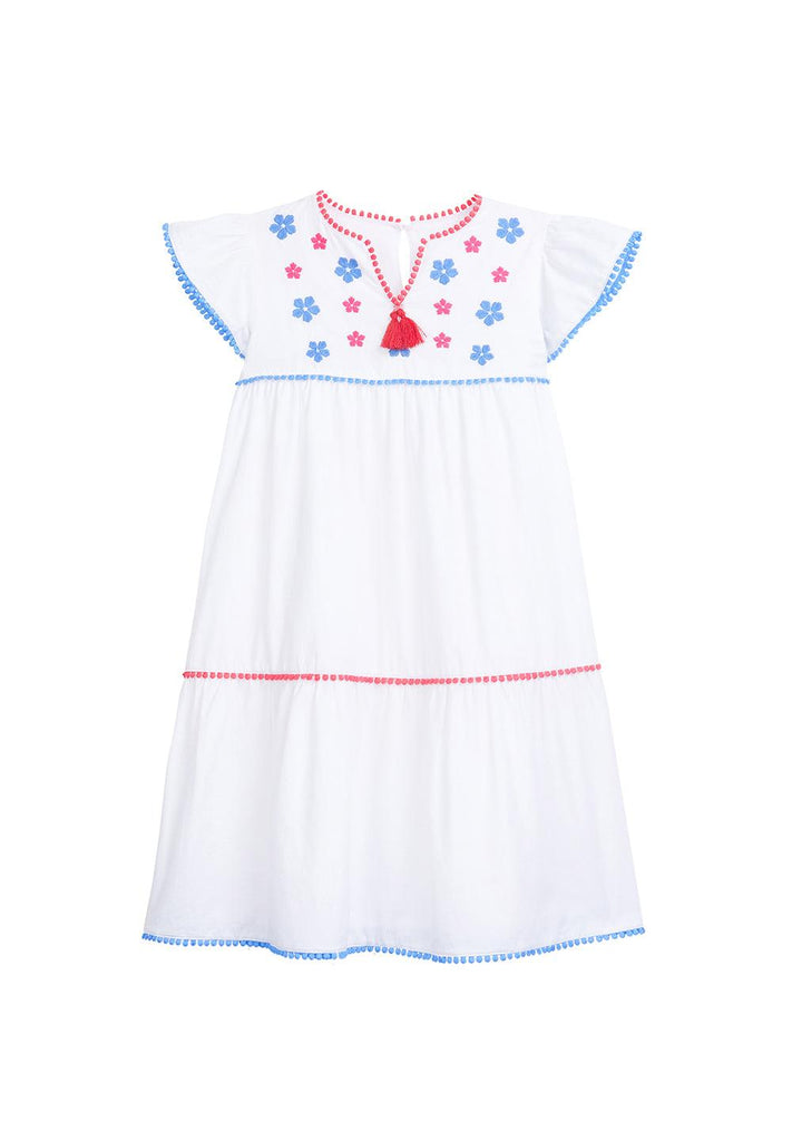Bisby Positano Dress, White Embroidered - shopnurseryrhymes