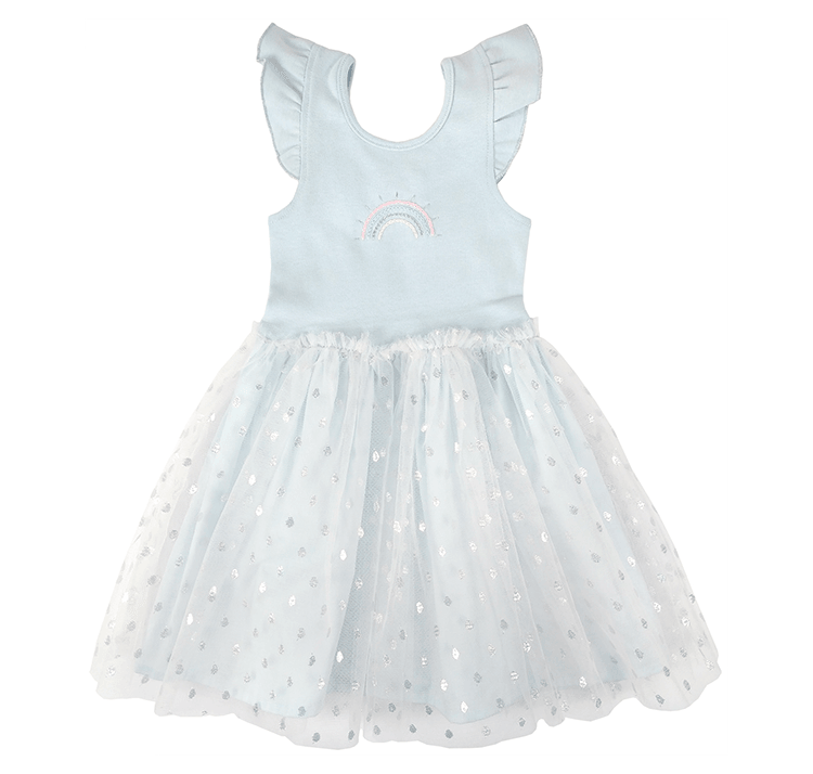 Albetta Blue Silver Rainbow Ballet Dress - shopnurseryrhymes